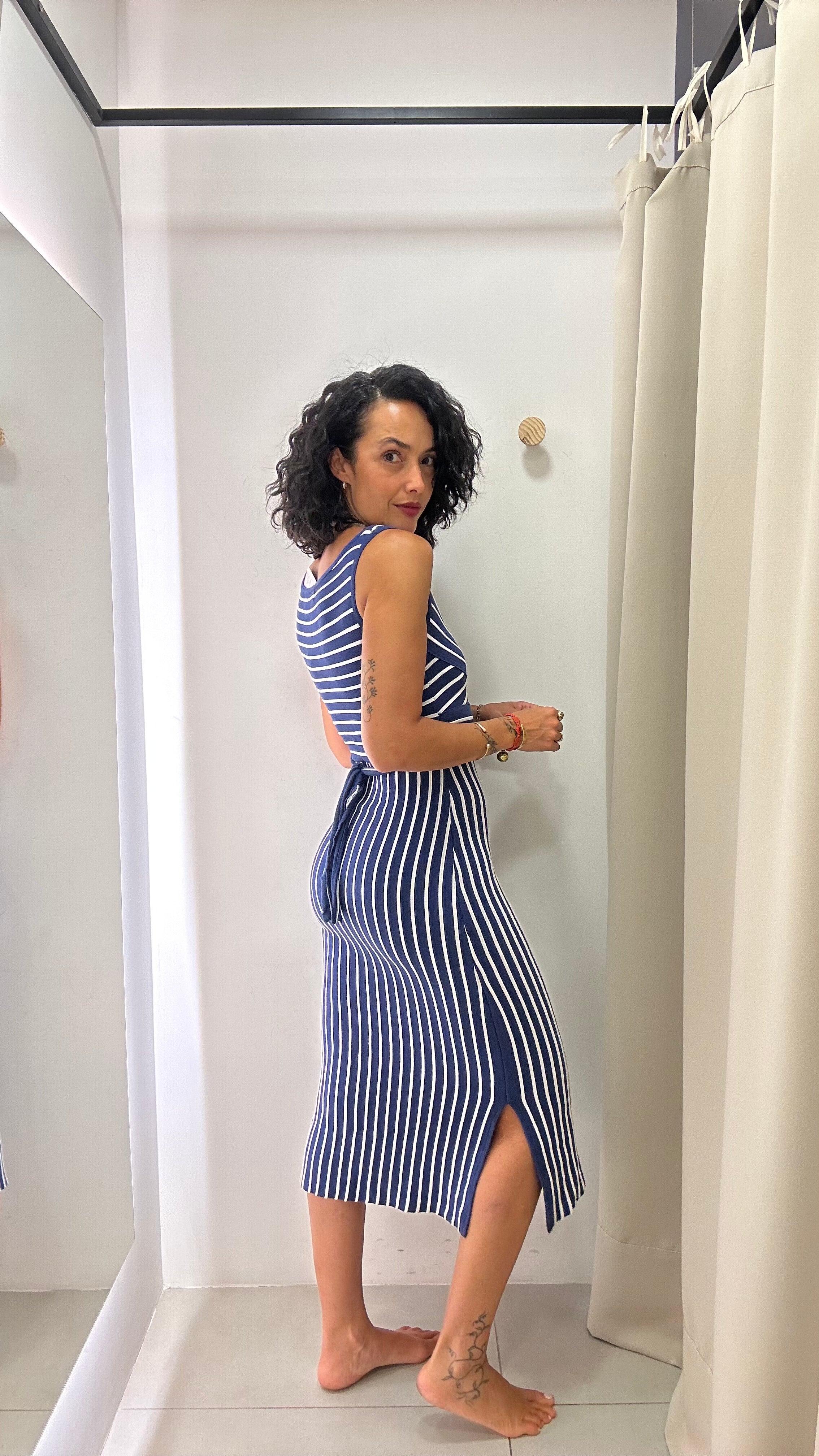 Vestido Listrado Maria Filó
