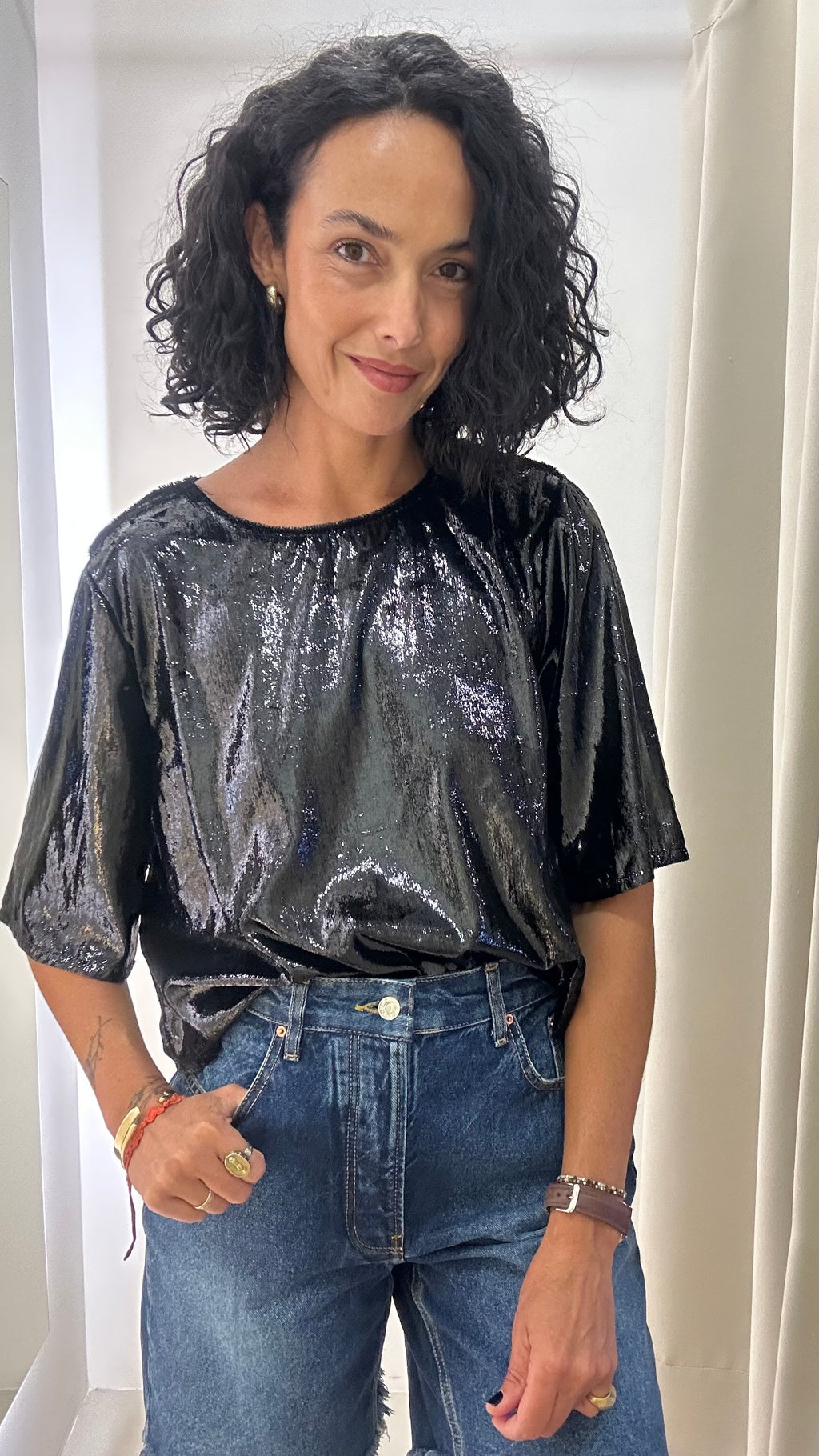 Blusa Brilhos Preta