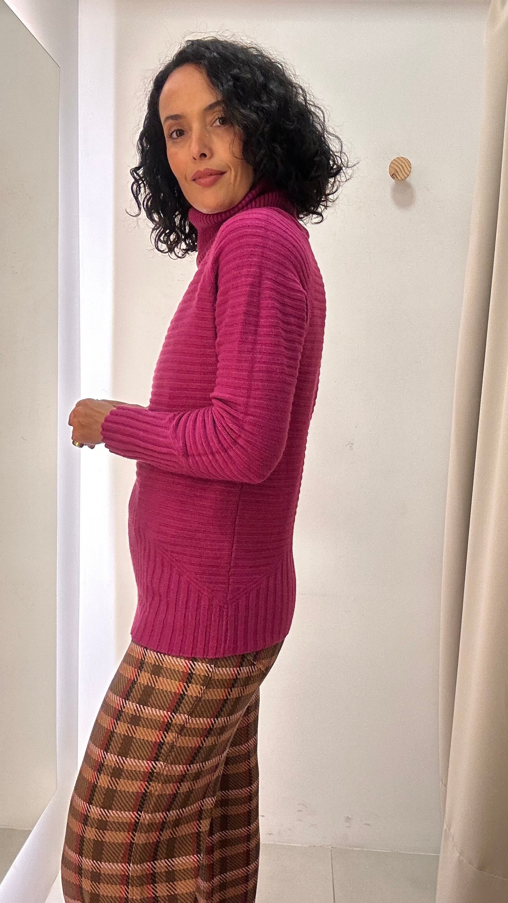 Suéter Tricot Rosa Fucsia