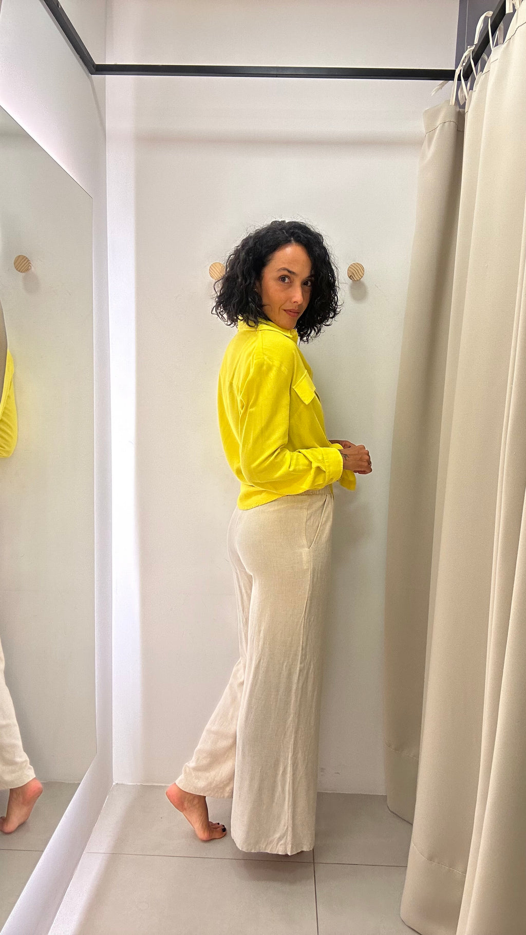 Calça Pantalona Bege