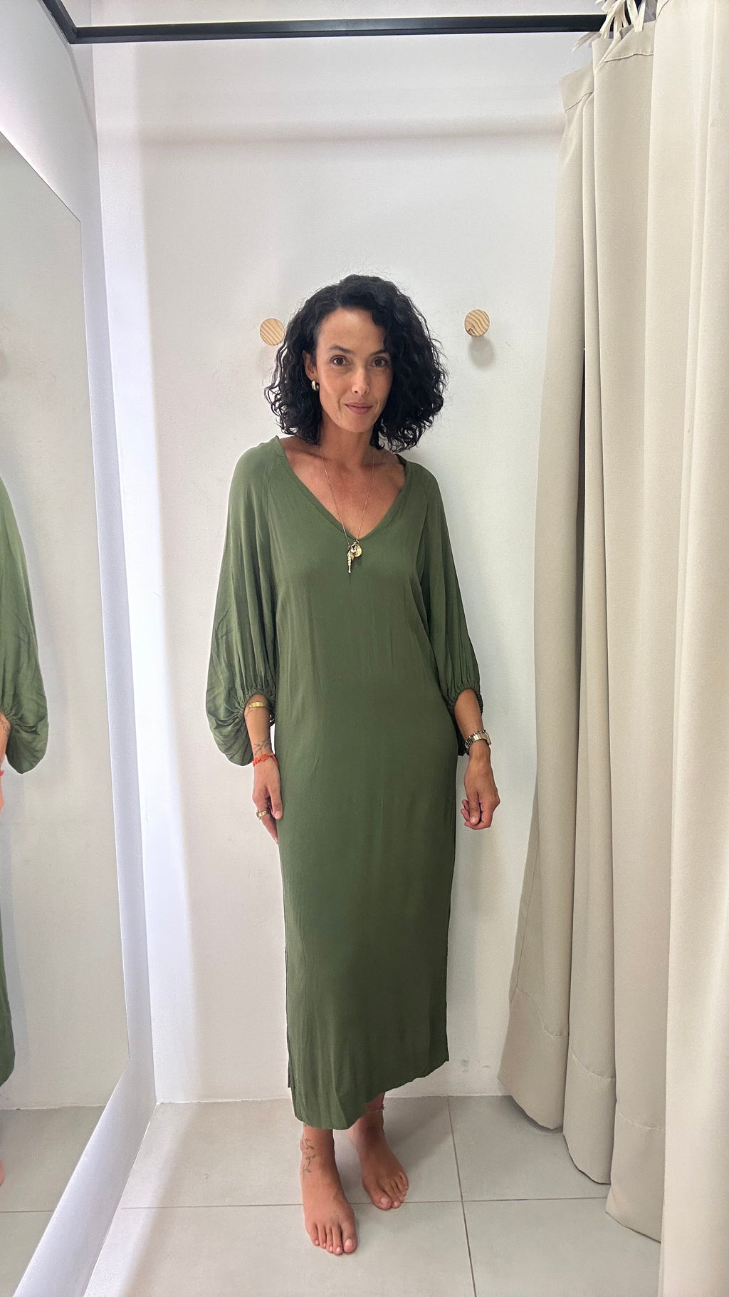 Vestido midi verde