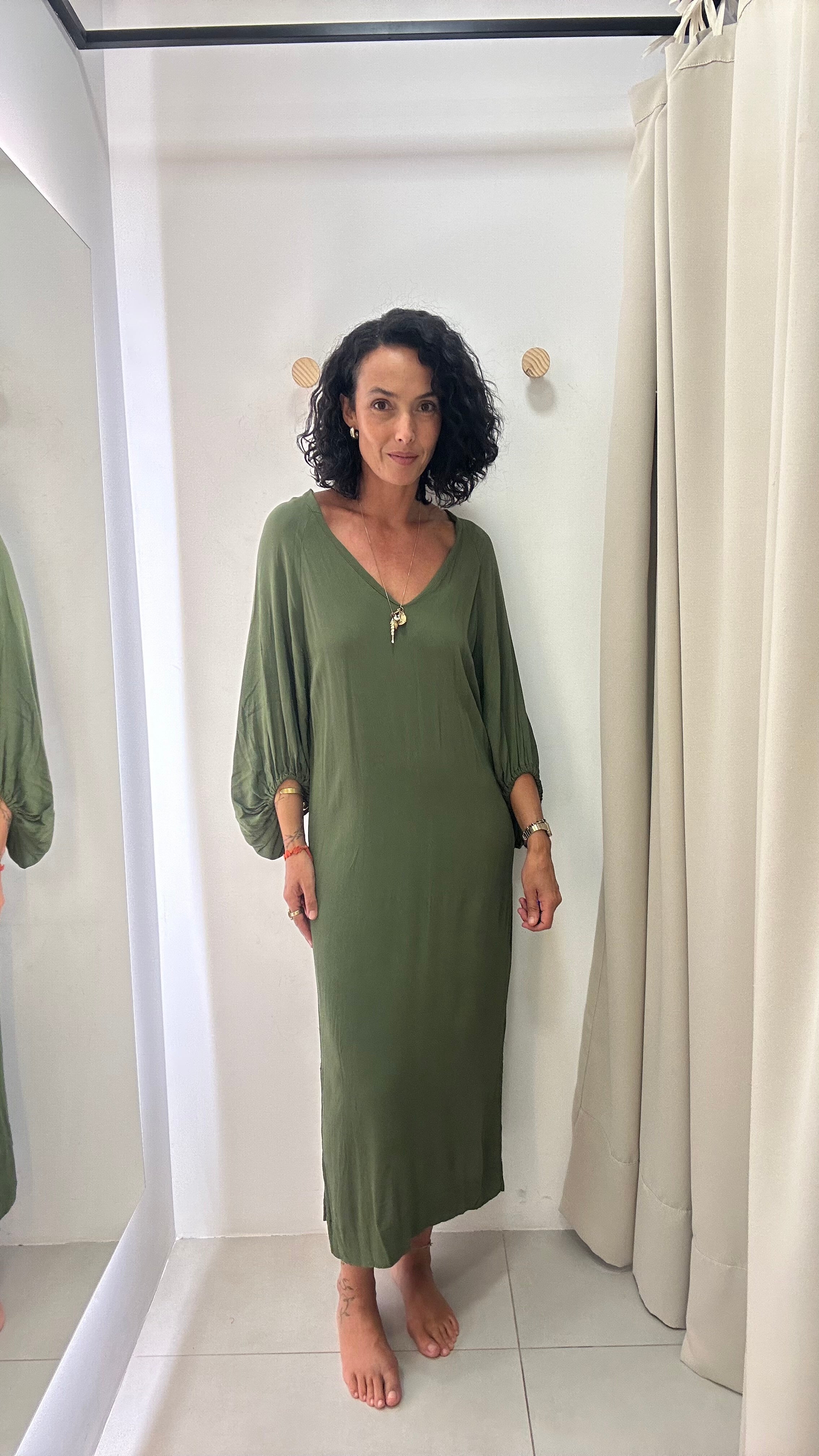 Vestido midi verde
