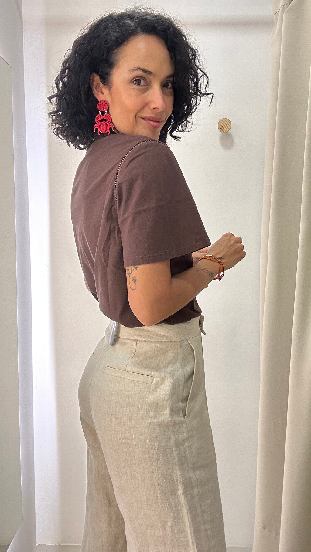 Blusa Marrom Shoulder