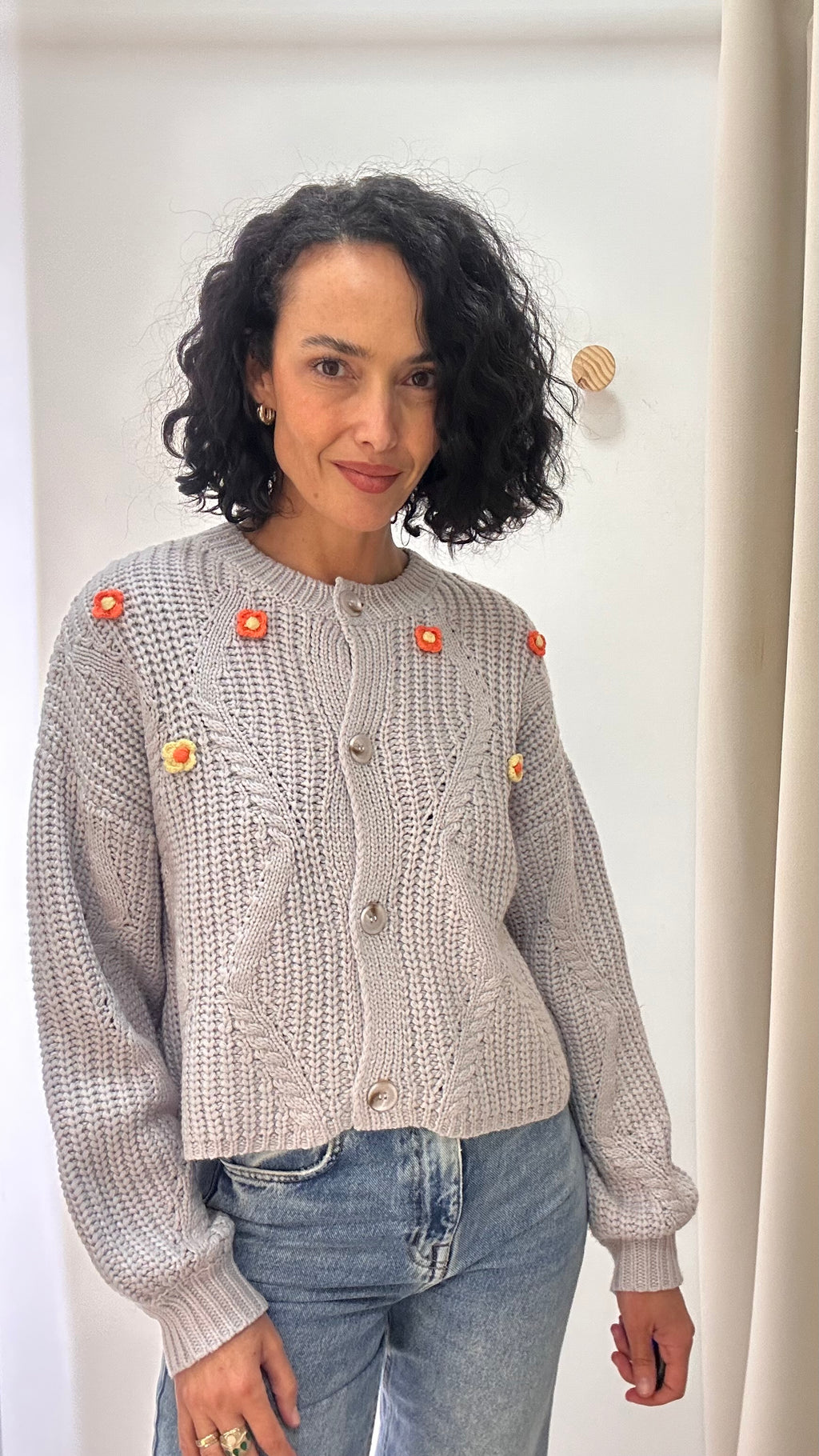 Cardigan tricot  flores Animale