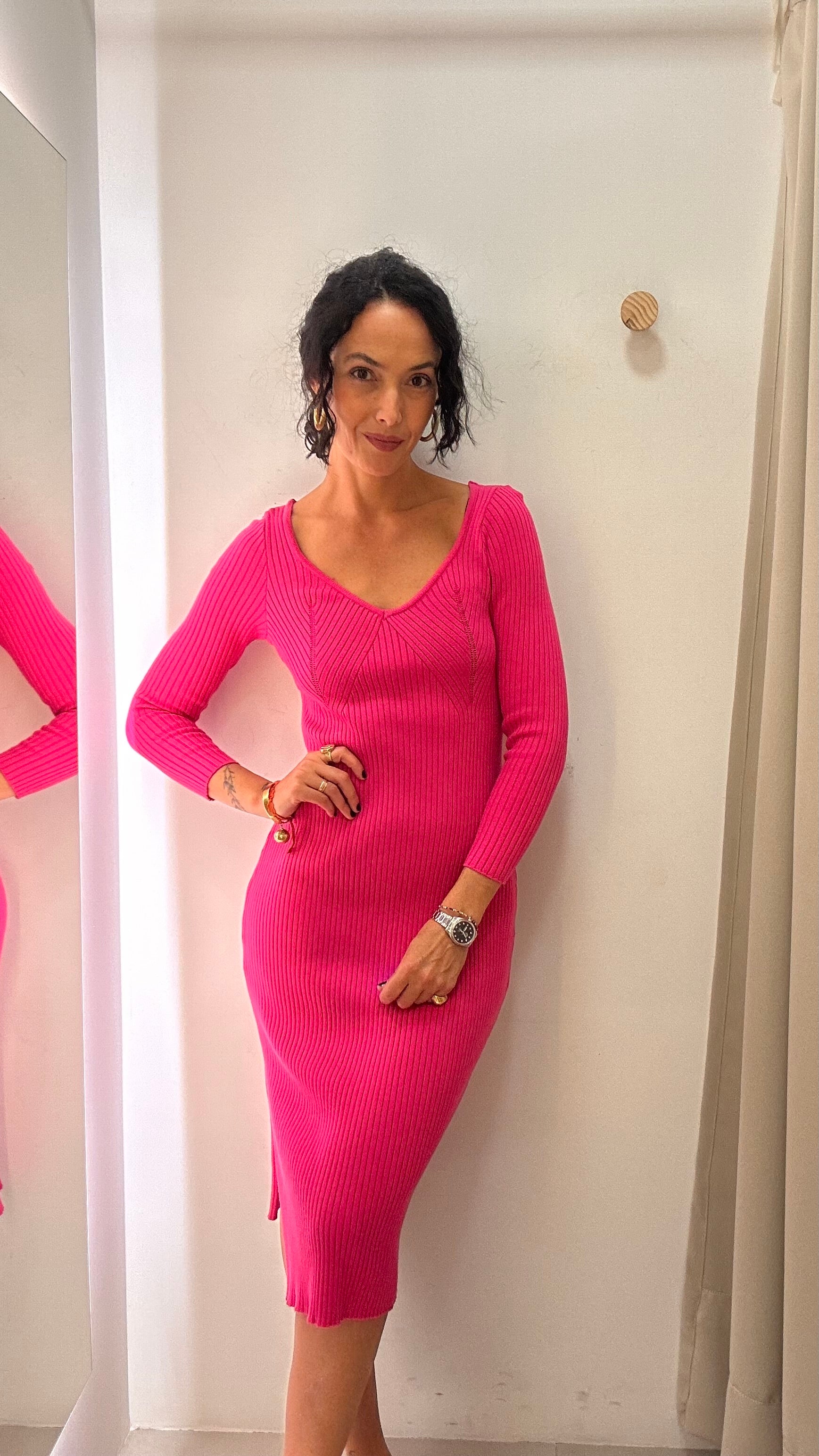 Vestido de Tricot Rosa
