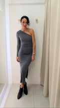 Vestido Longo Cinza Zara