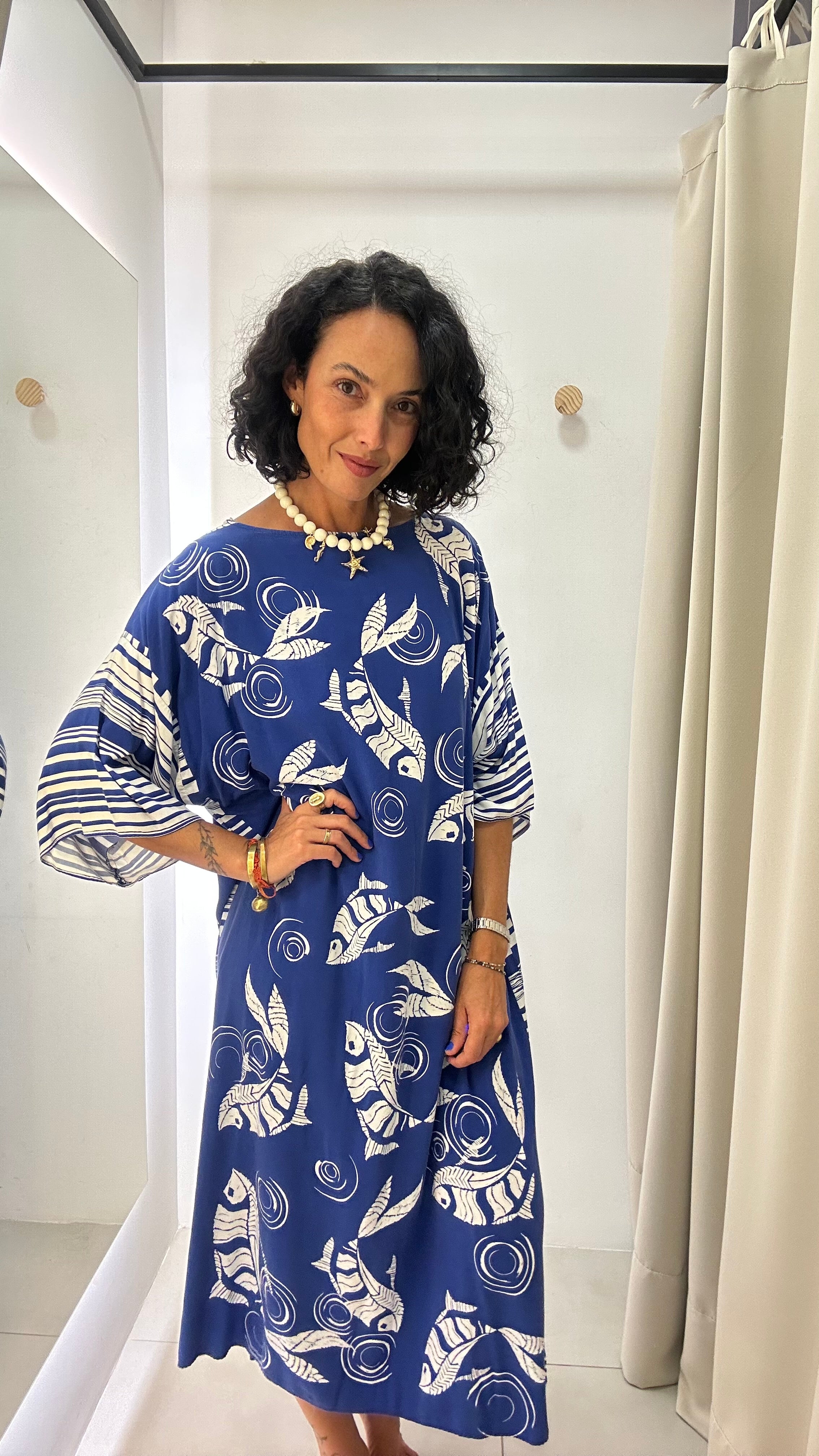 Vestido Azul Estampado Souq