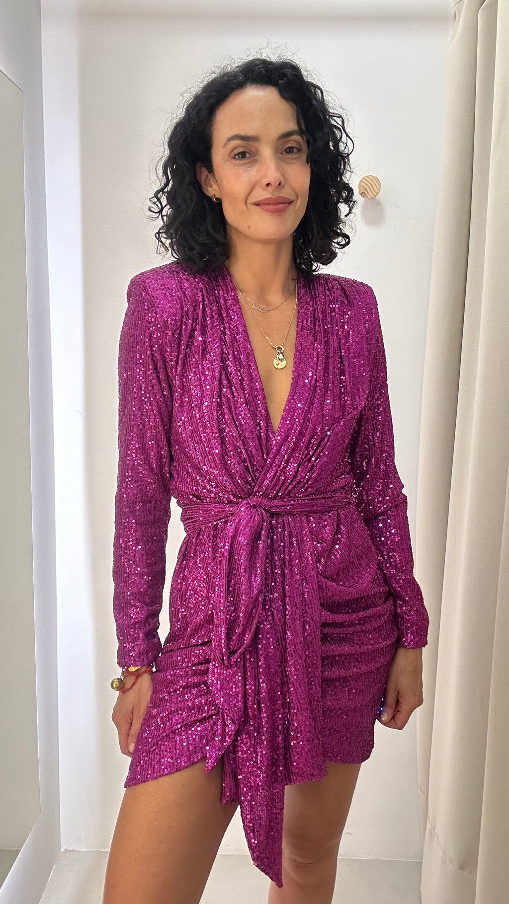 Vestido em Paetê Rosa