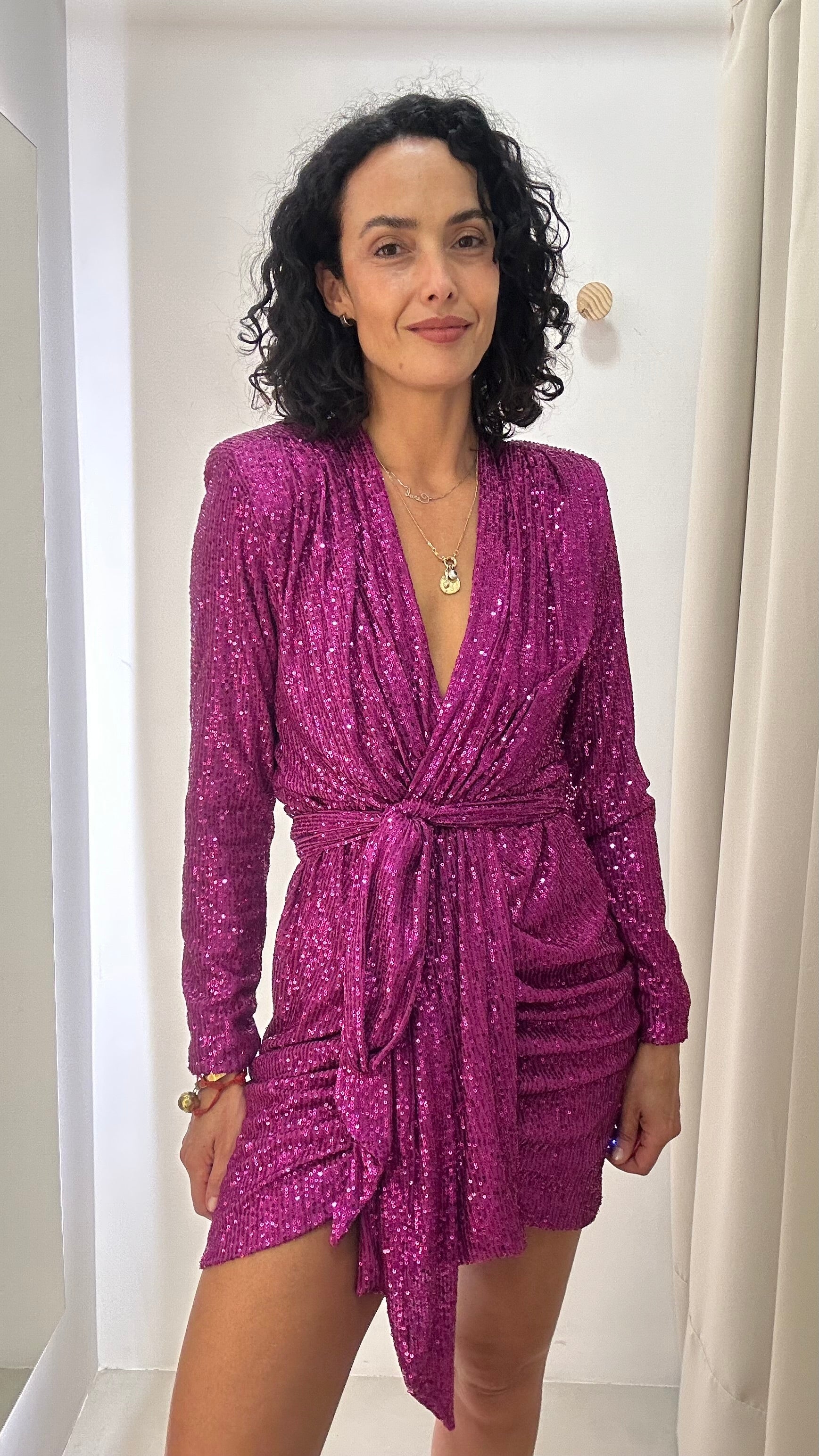 Vestido em Paetê Rosa