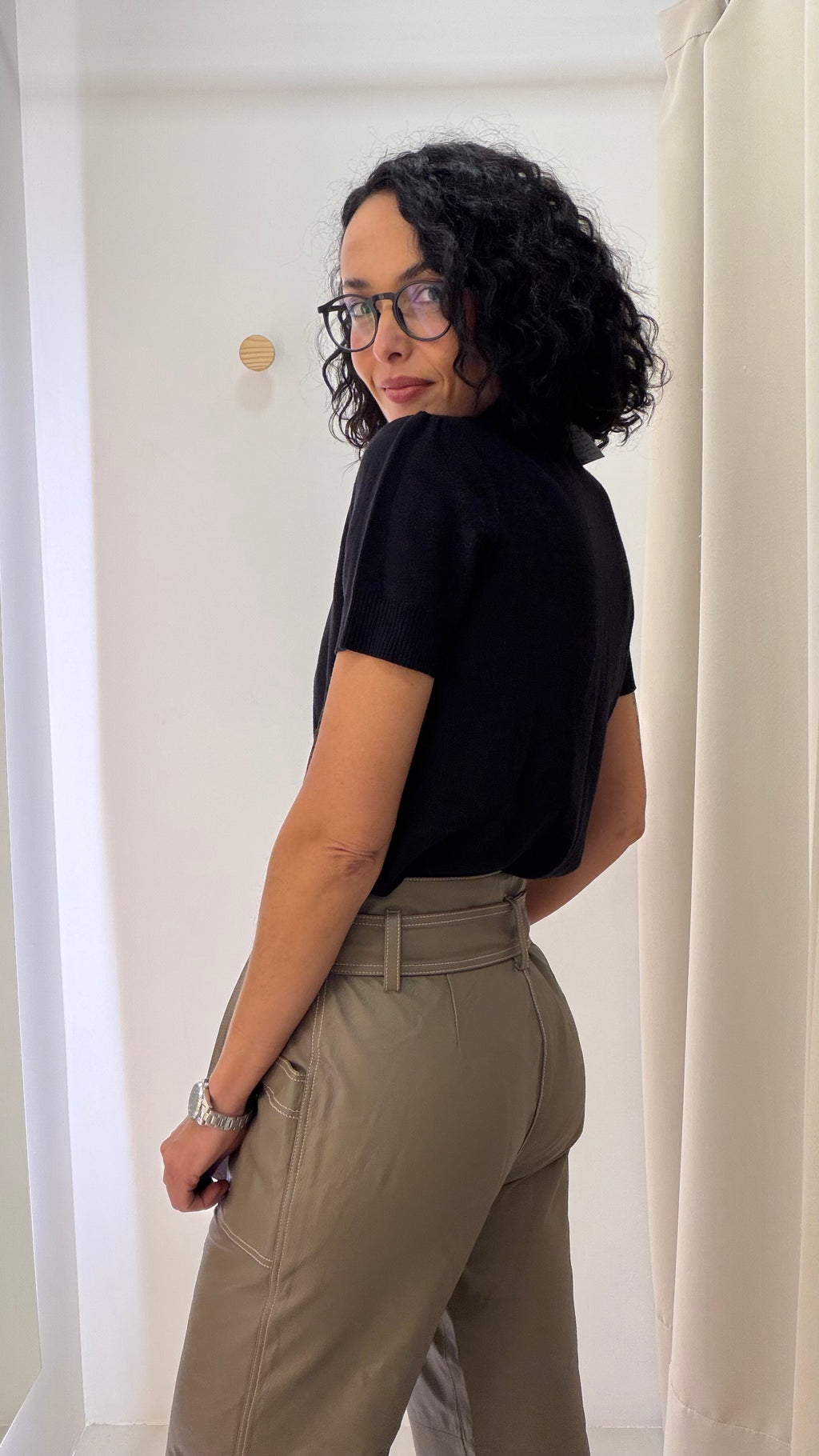 Blusa Preta em Malha Tricot