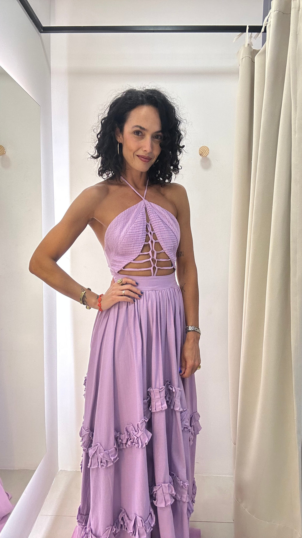 Vestido PatBo linho misto