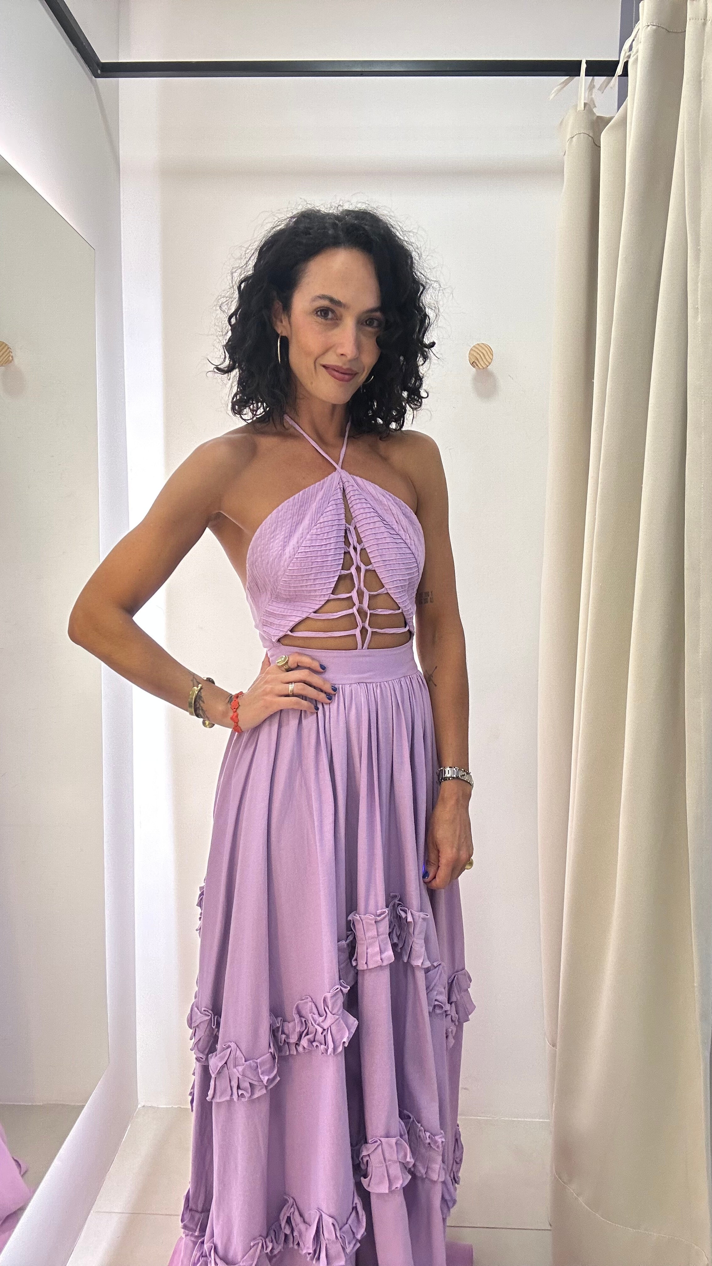 Vestido PatBo linho misto