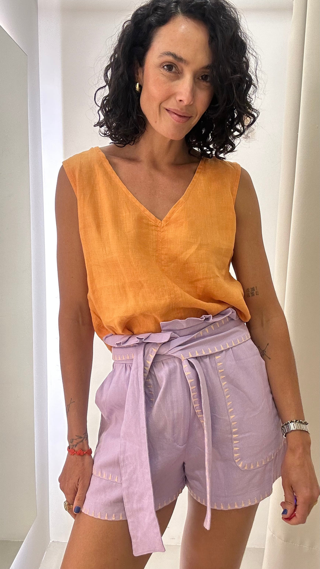Short Lilás Maria Filó