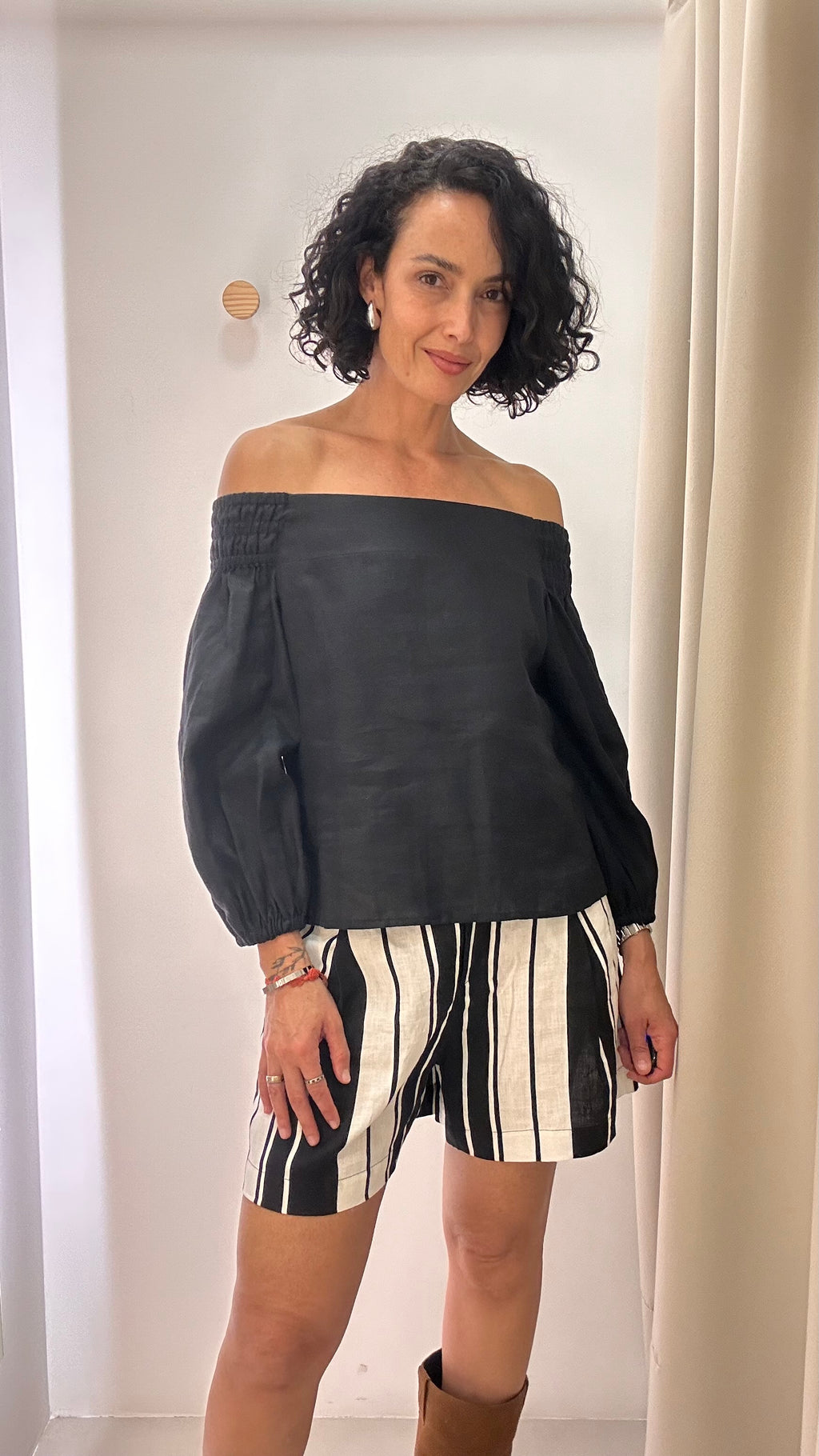 Blusa Preta 100% Linho Souq