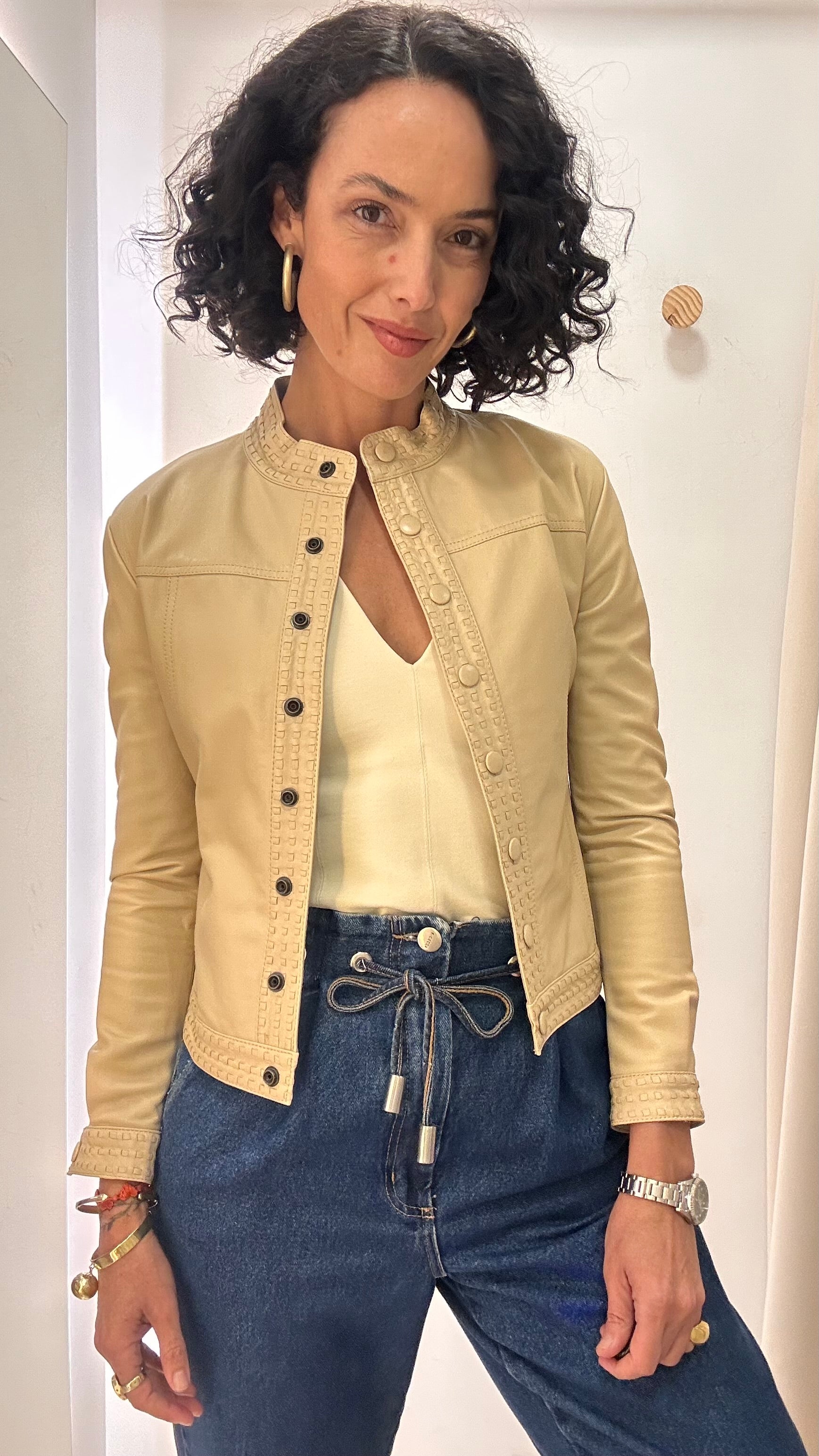 Jaqueta de Couro Off White