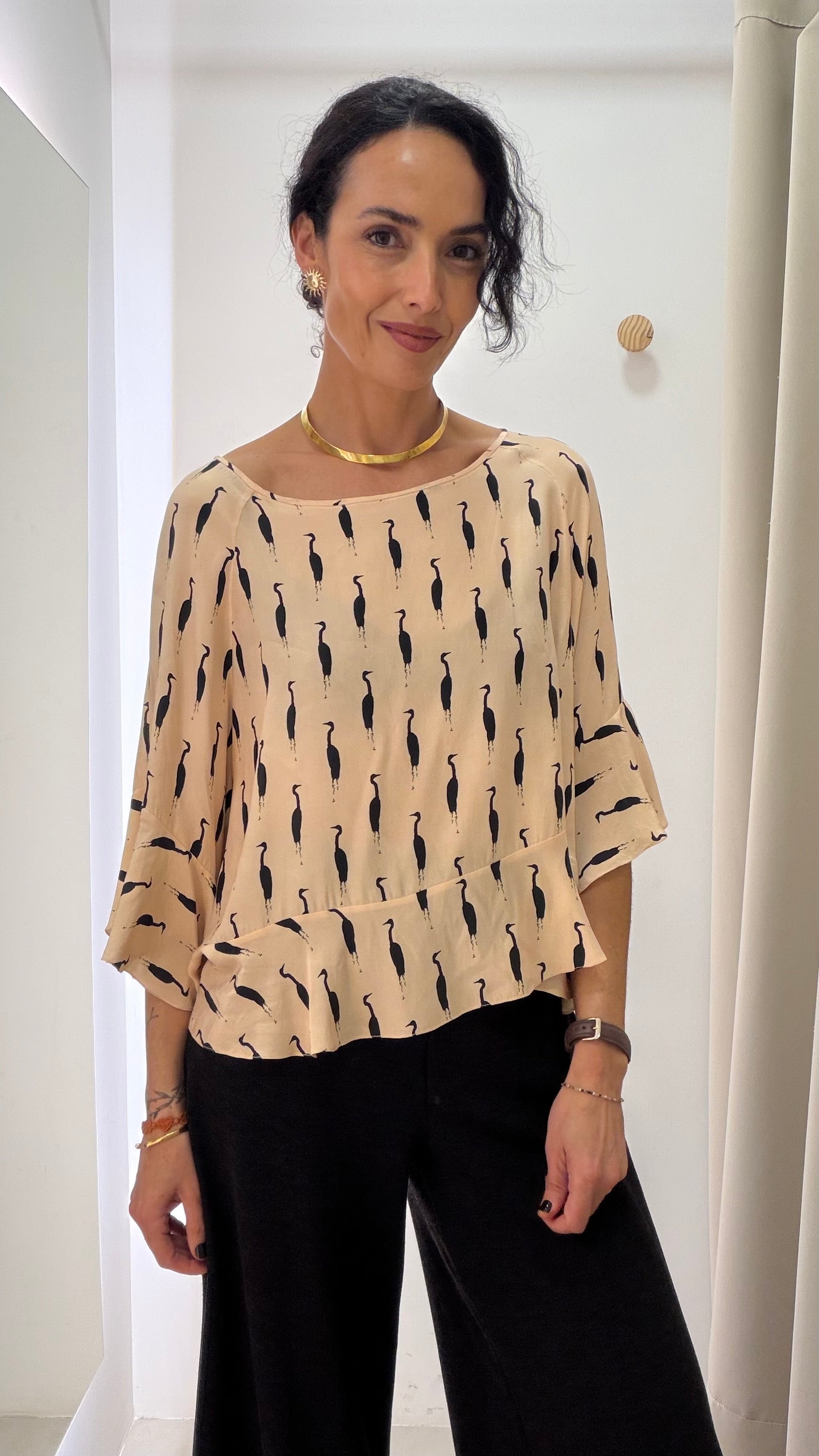 Blusa 100% Seda Animale