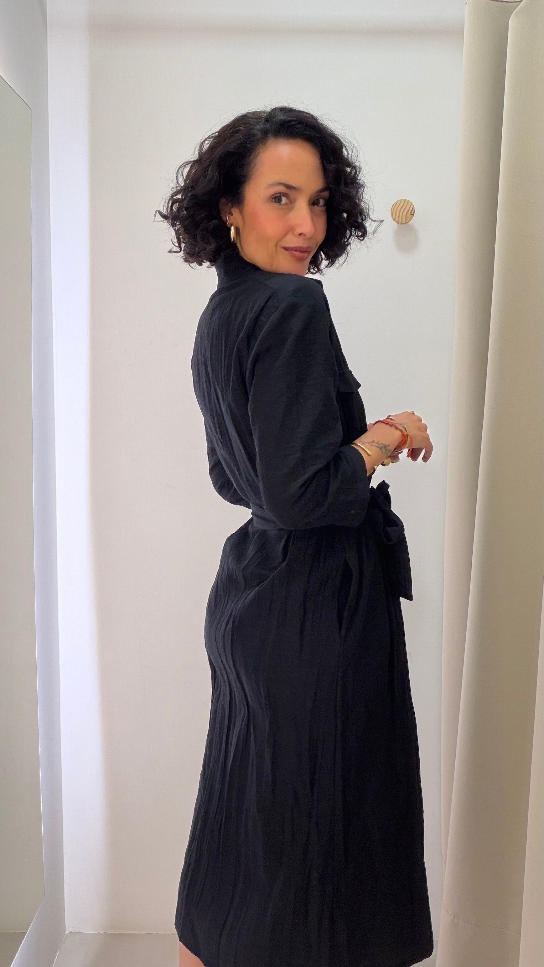 Chemise preto midi Zara