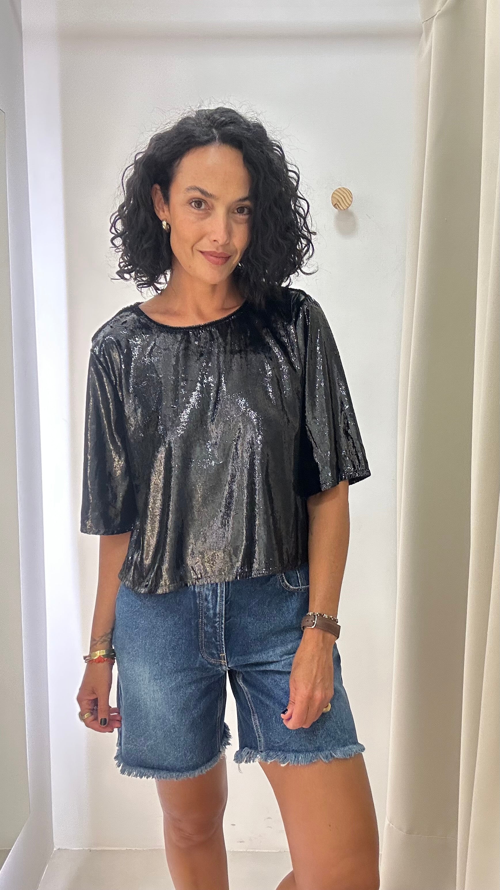 Blusa Brilhos Preta