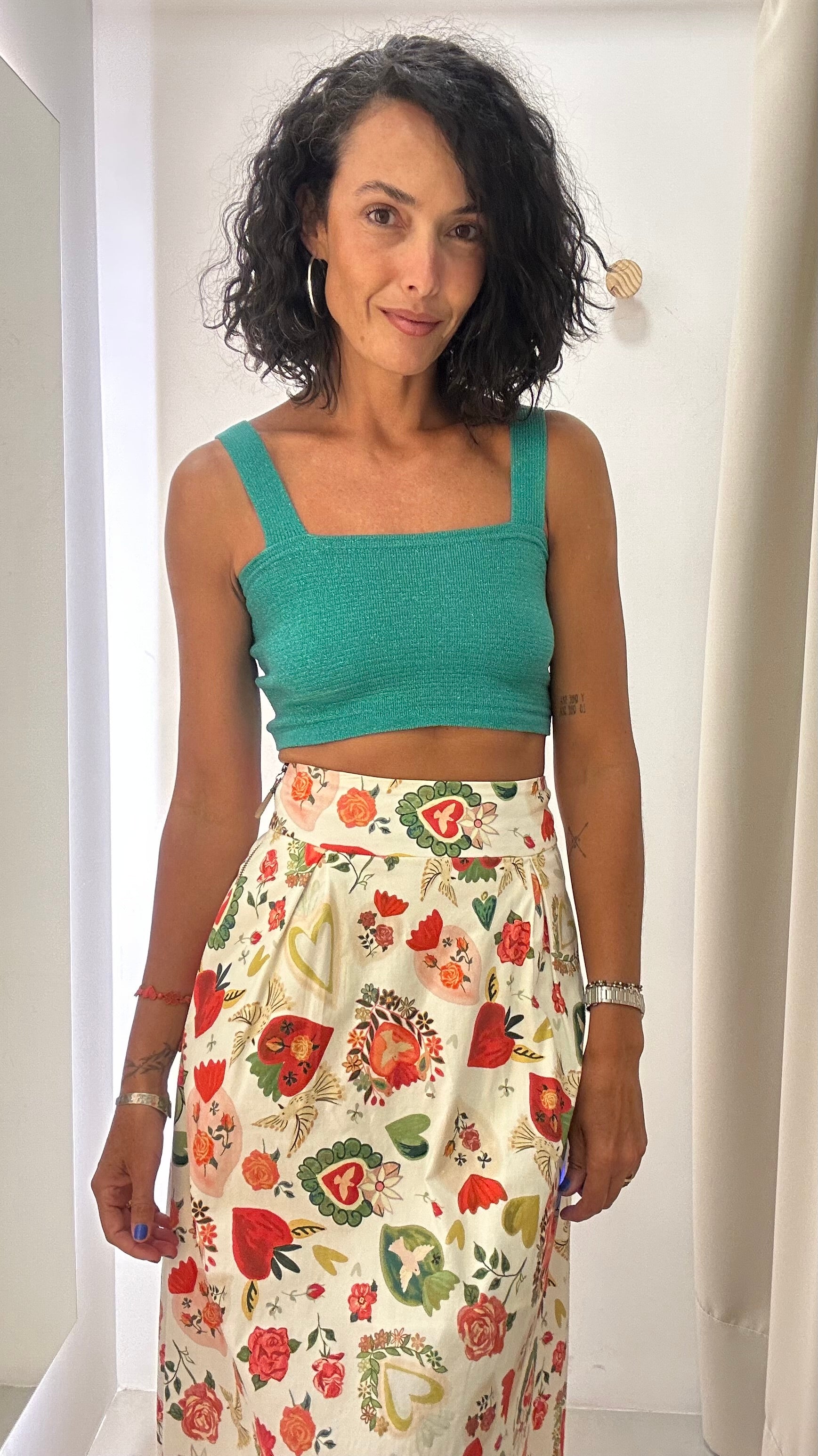 Saia Branca Estampada