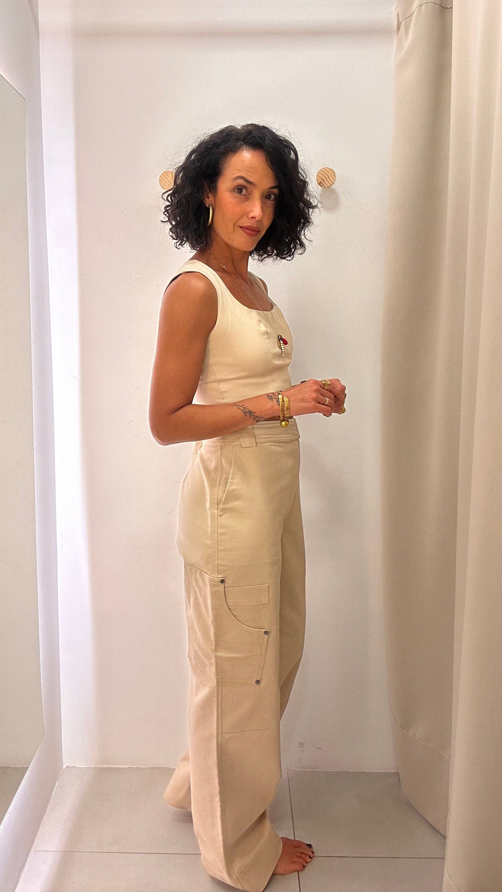 Calça Bege Morena Rosa