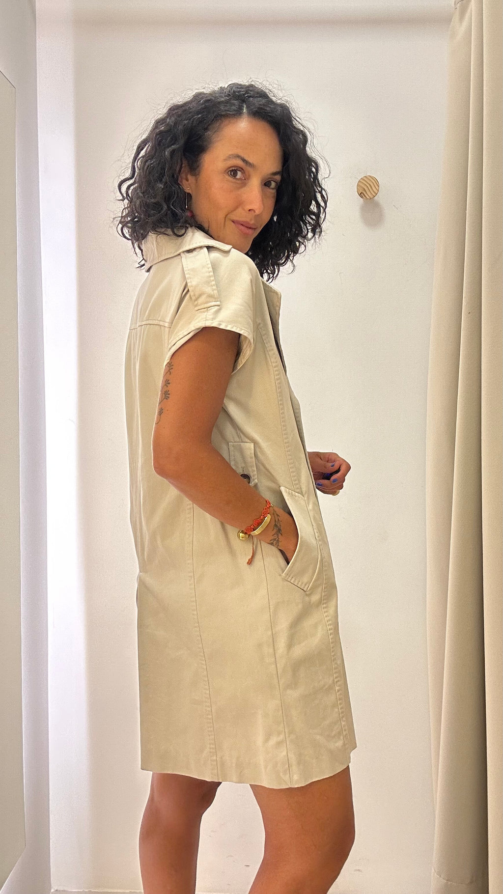 Vestido Alfaiataria Bege