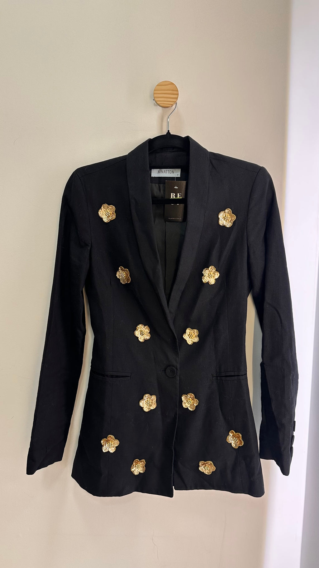 Blazer linho bordado Ninatton