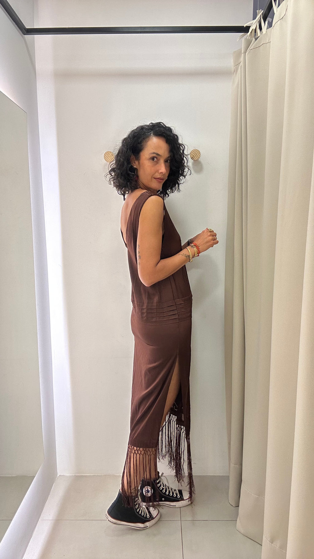 Vestido com Franjas Zara