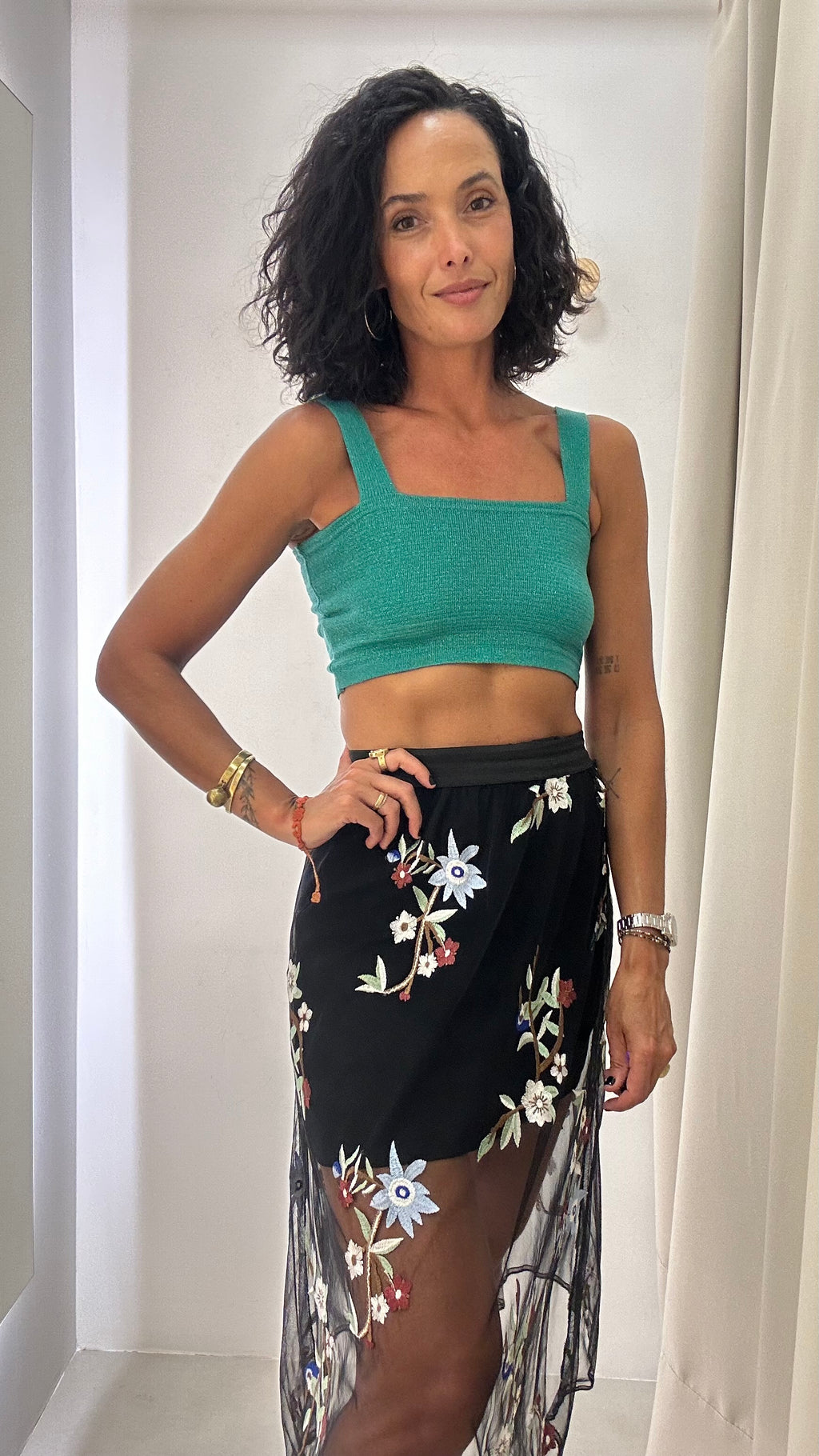 Cropped Verde Lurex