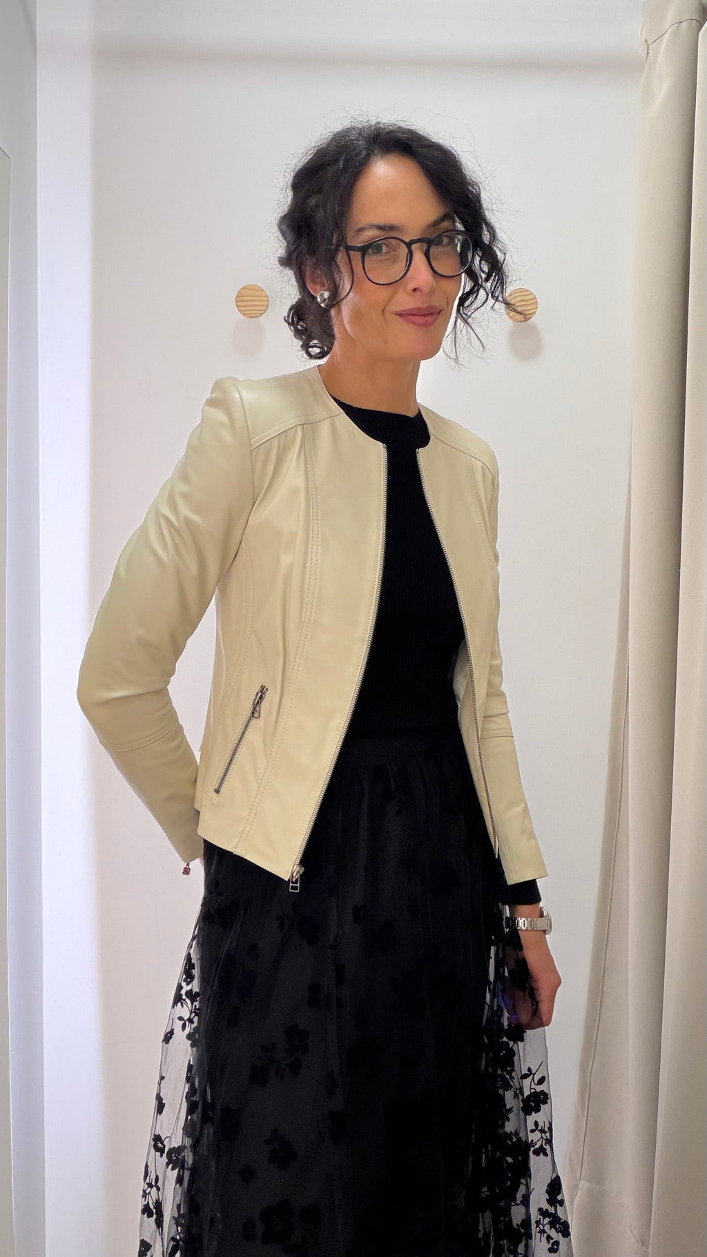 Jaqueta de Couro Off White
