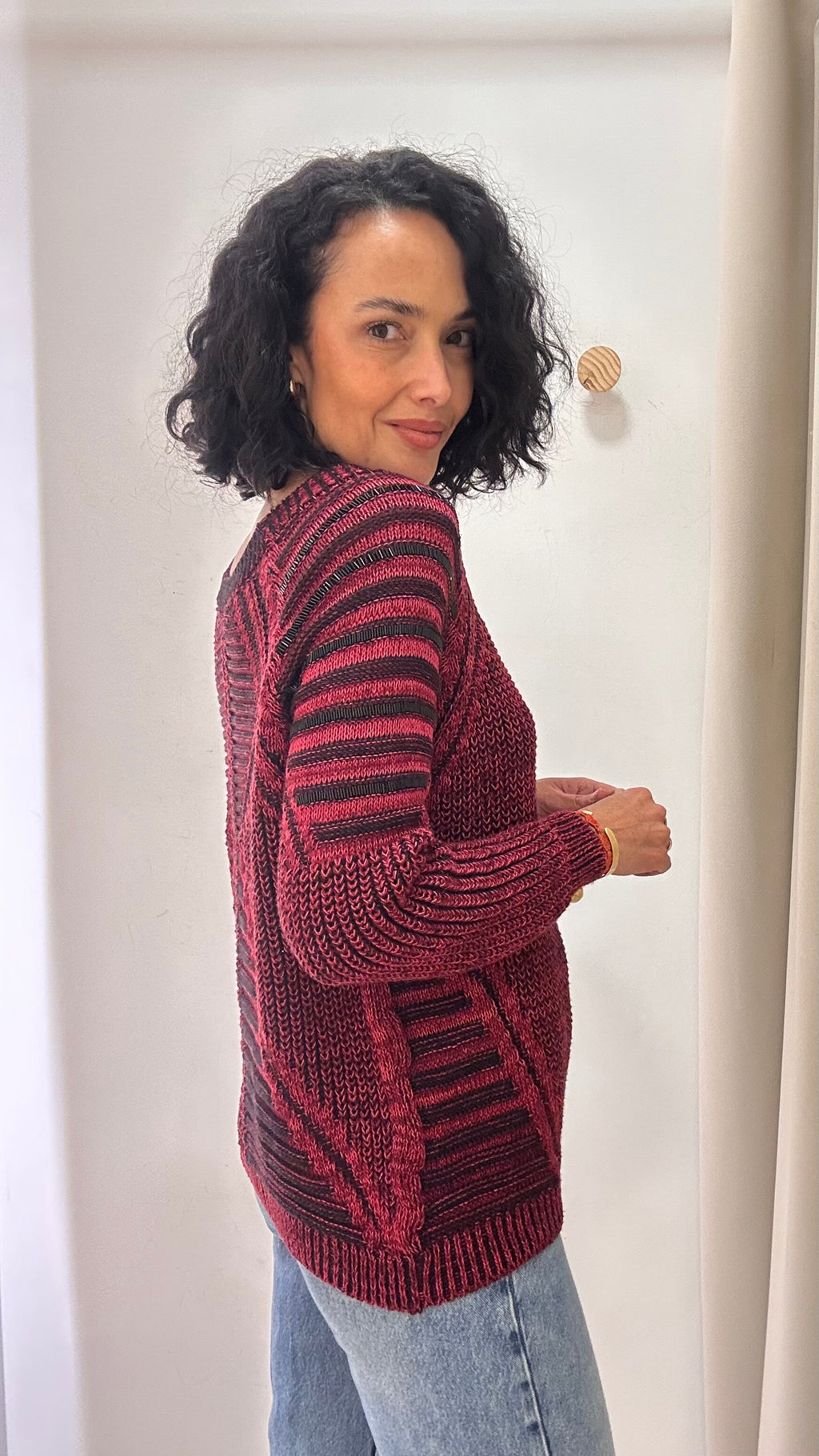 Tricot Vermelho e Preto
