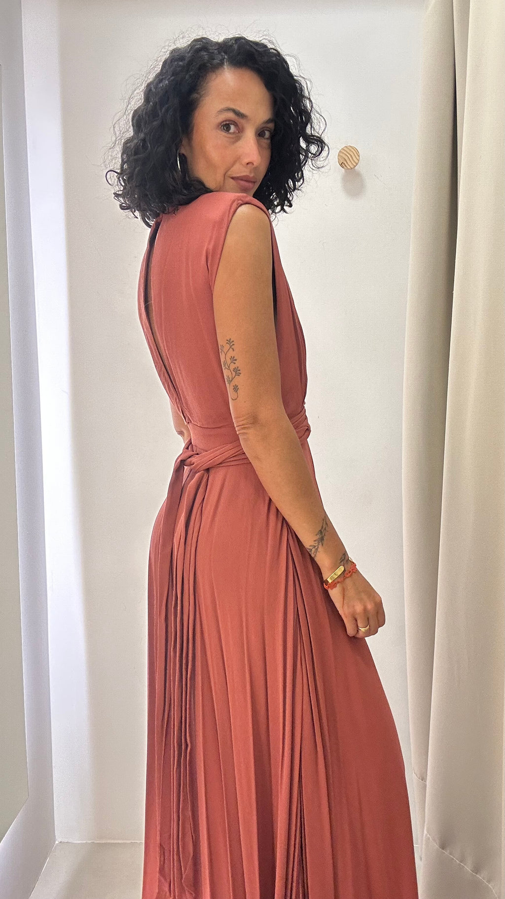 Vestido Longo de Festa Rosa Chá