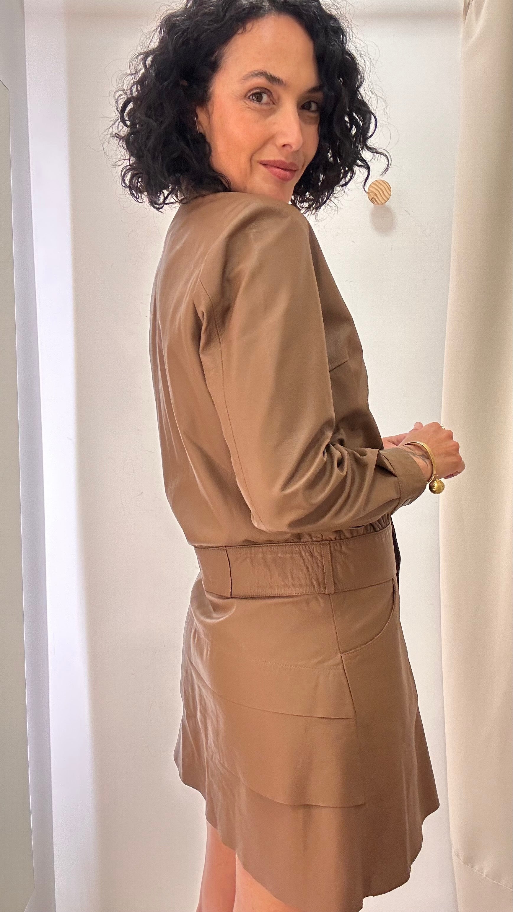 Vestido Marrom Couro Closet7