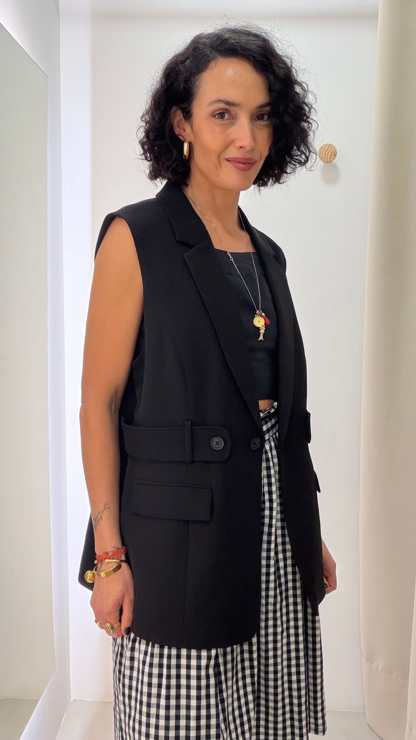 Colete Blazer Preto Animale
