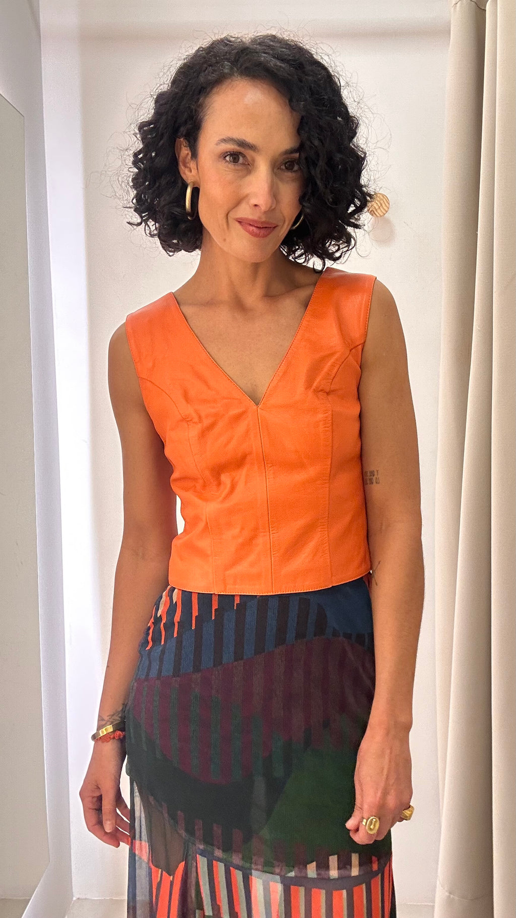 Blusa Couro Tannerie