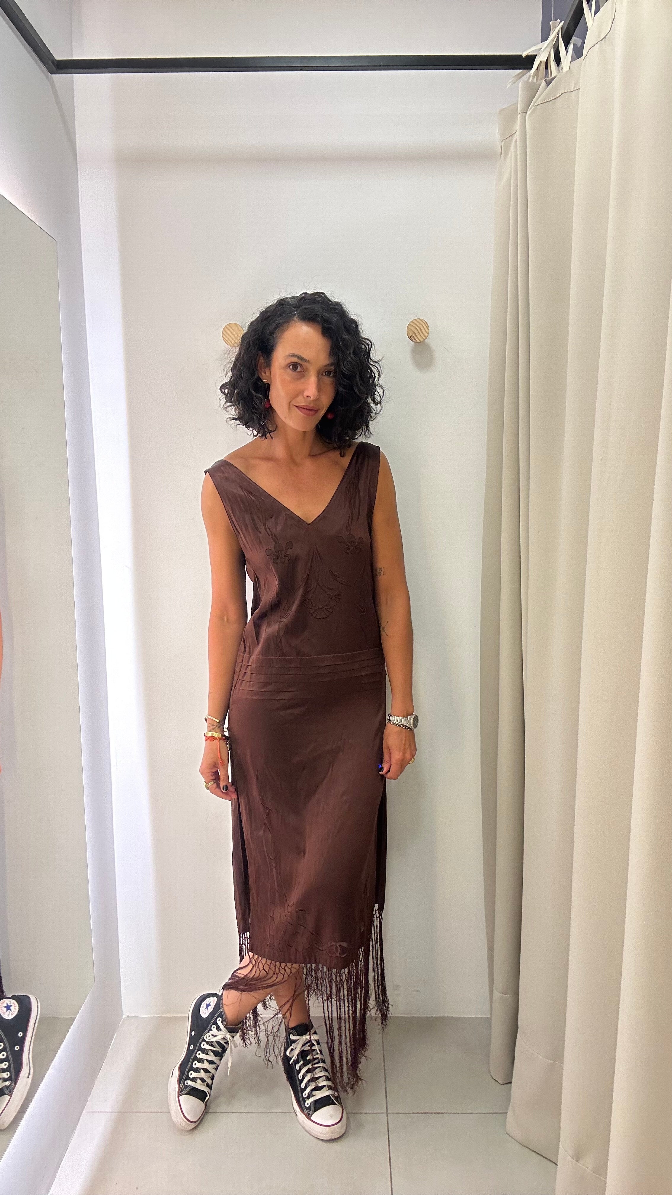 Vestido com Franjas Zara