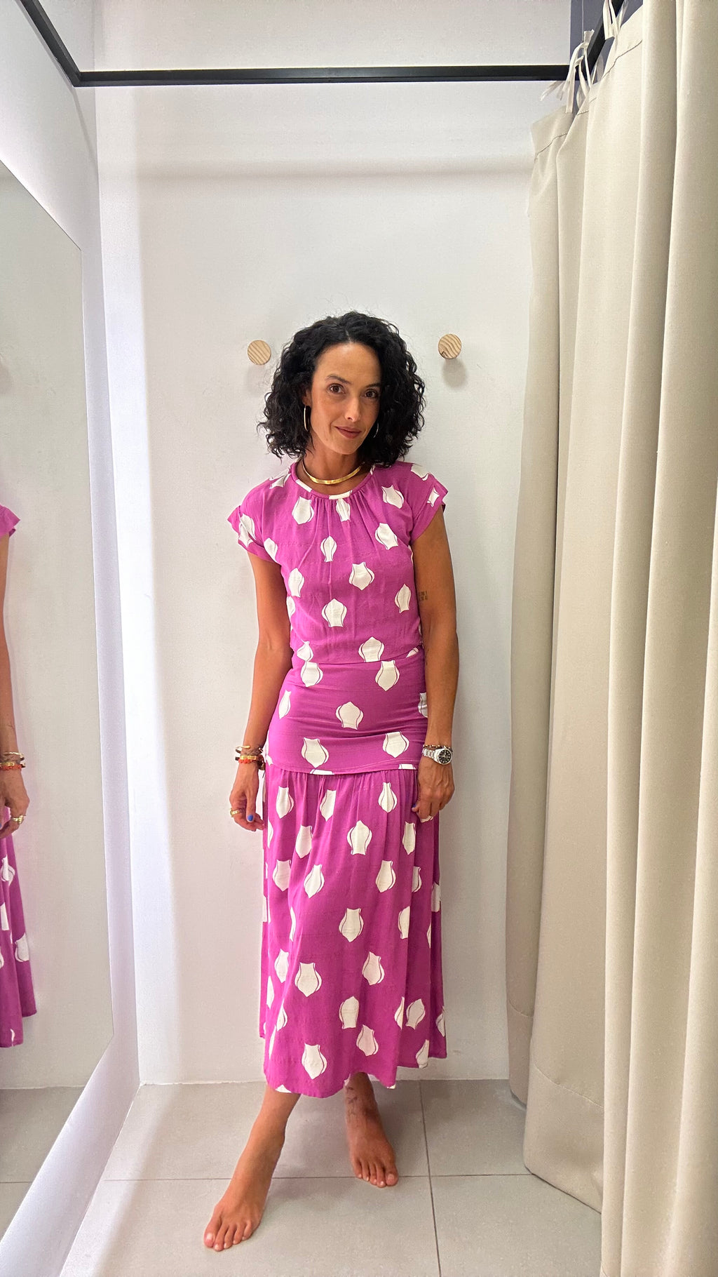Conjunto Rosa Estampado Maria Filó