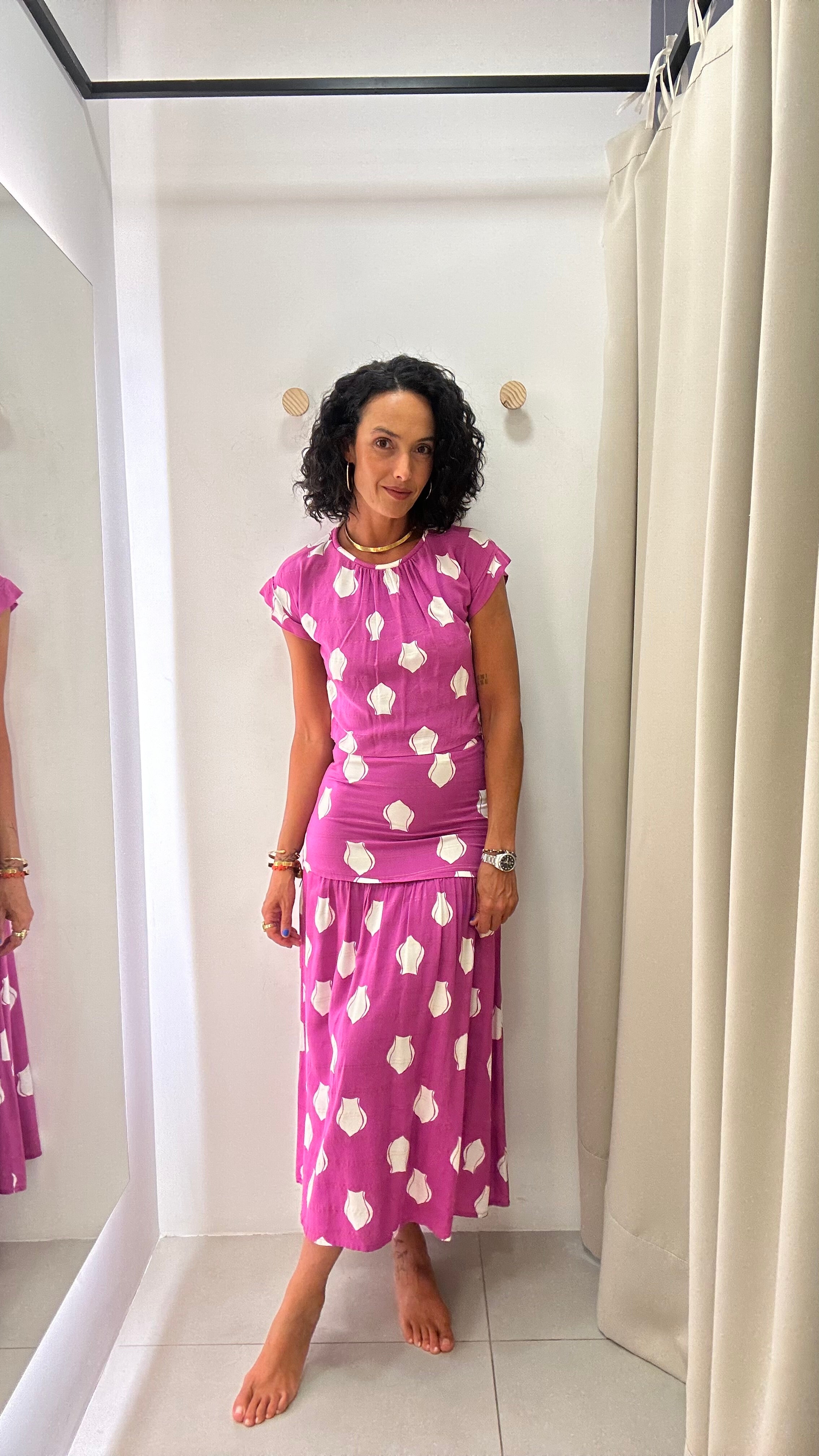 Conjunto Rosa Estampado Maria Filó