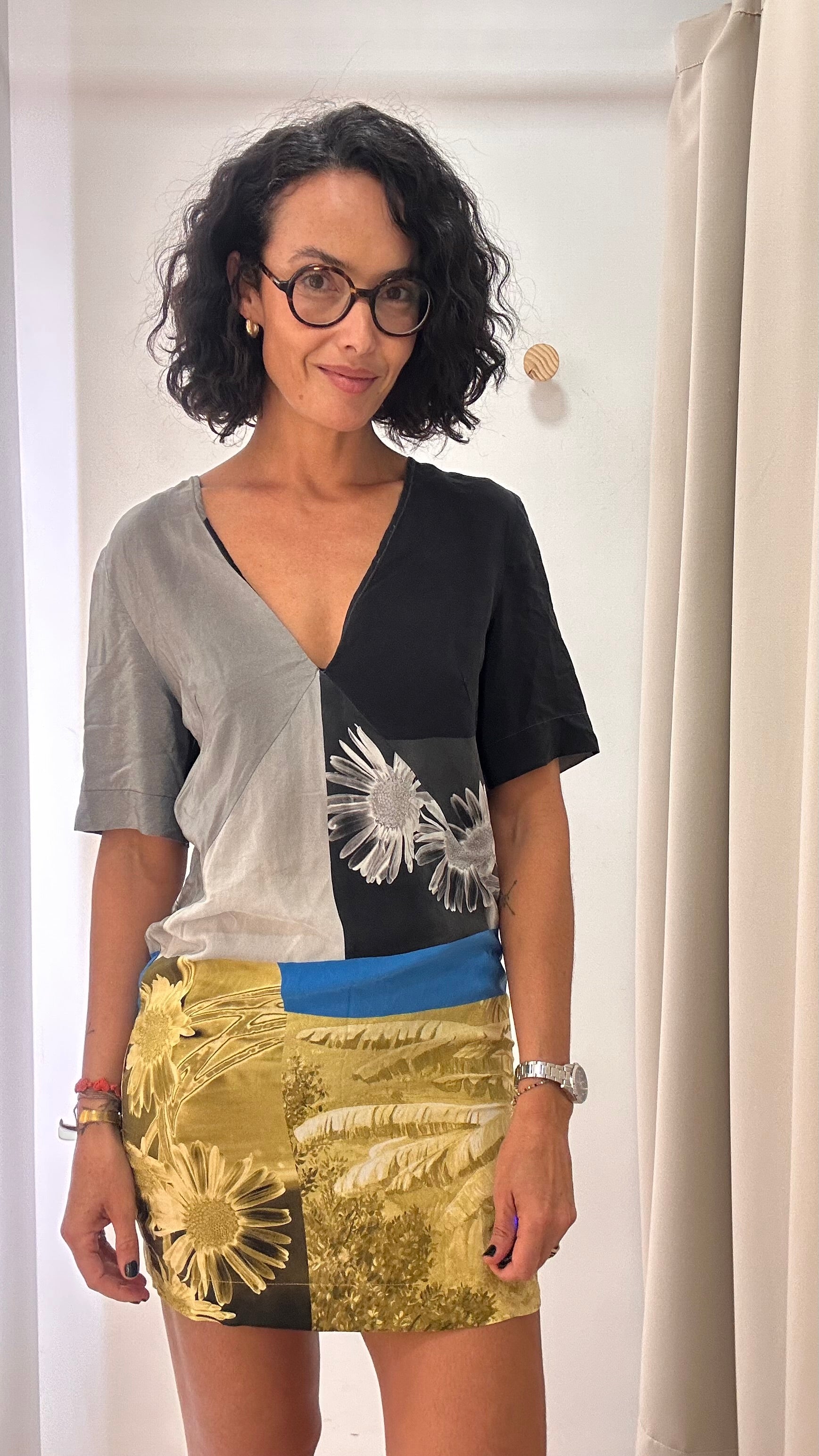 Vestido em Seda Animale