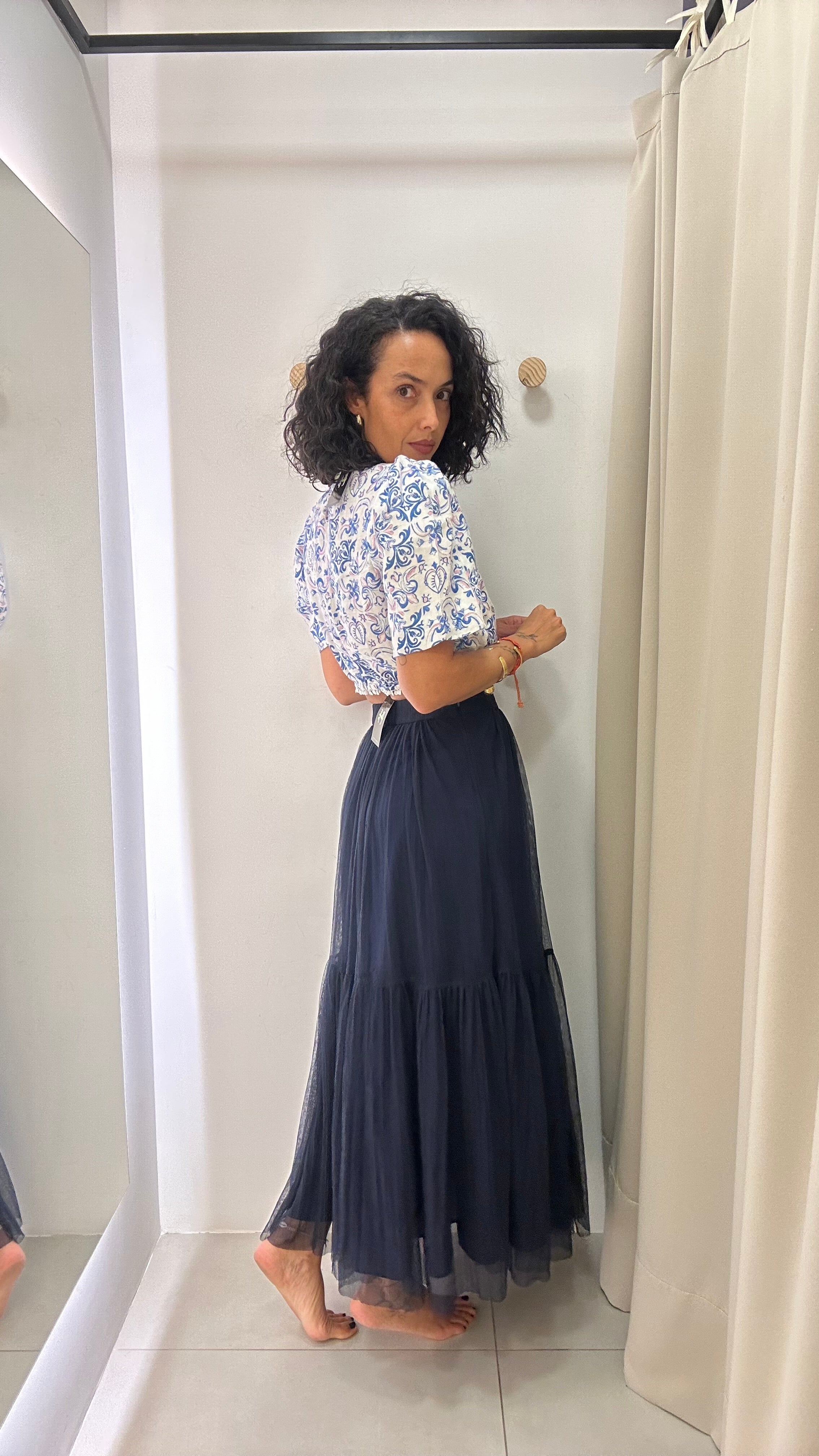 Blusa Cropped Estampada Mixed