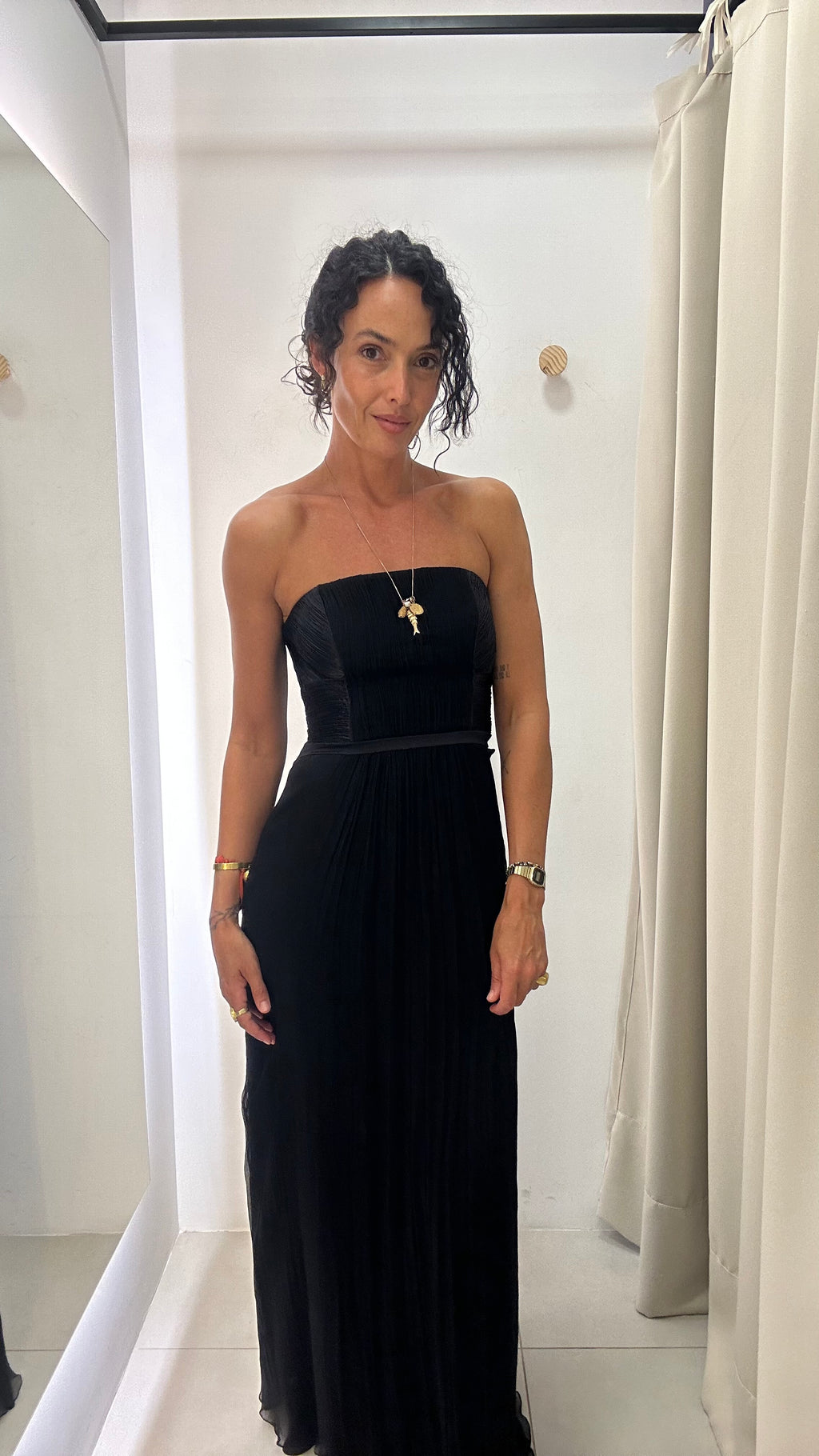 Vestido festa em seda Miele