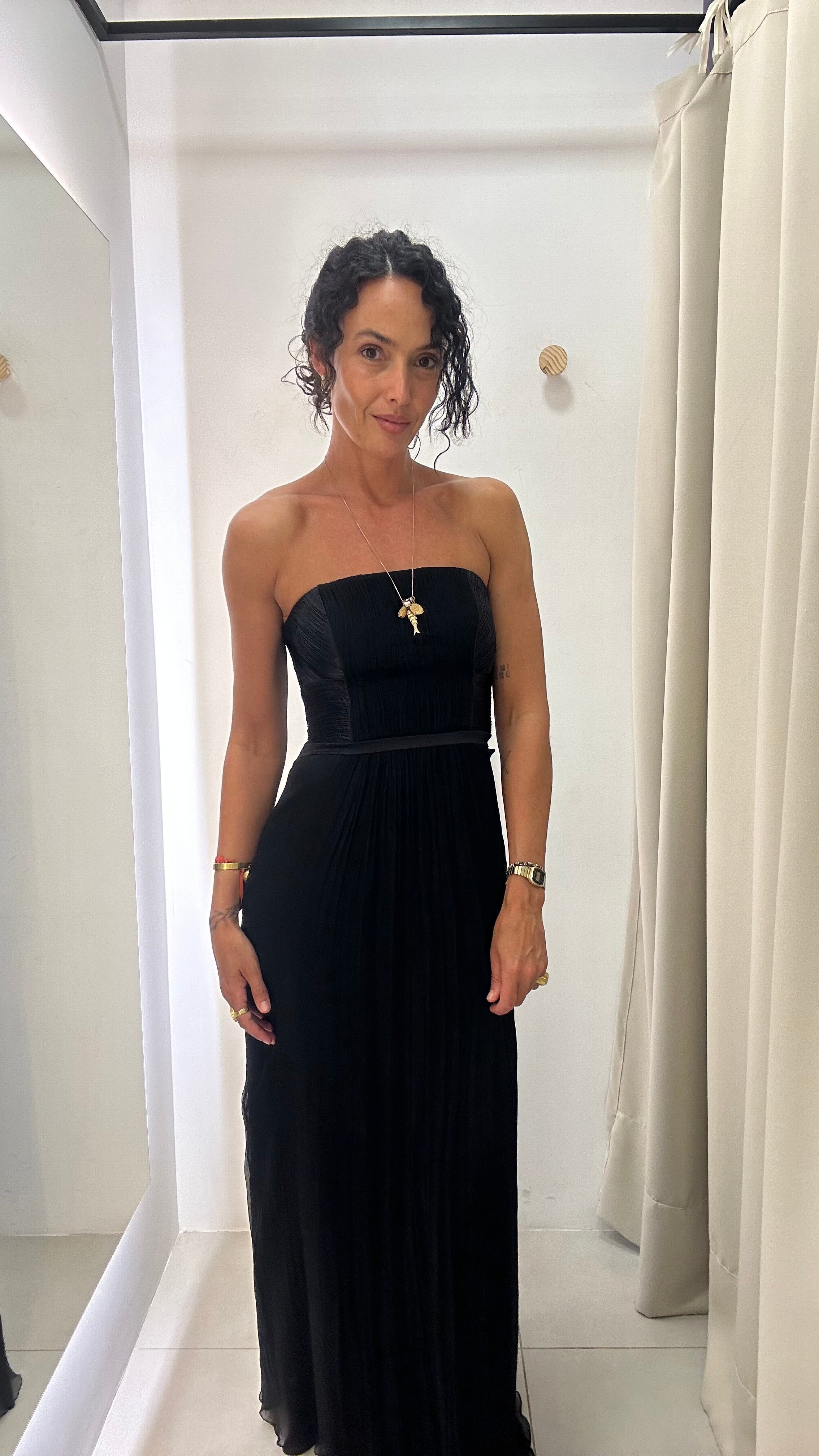 Vestido festa em seda Miele