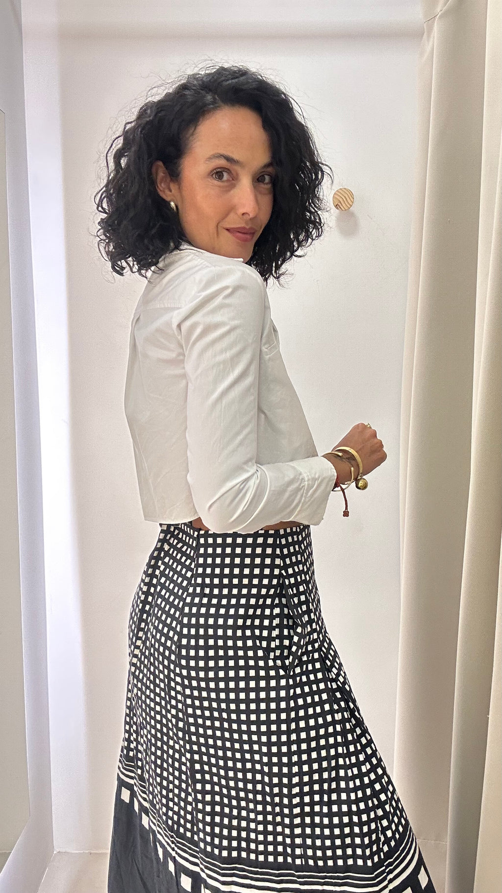 Camisa Cropped Branca Zara