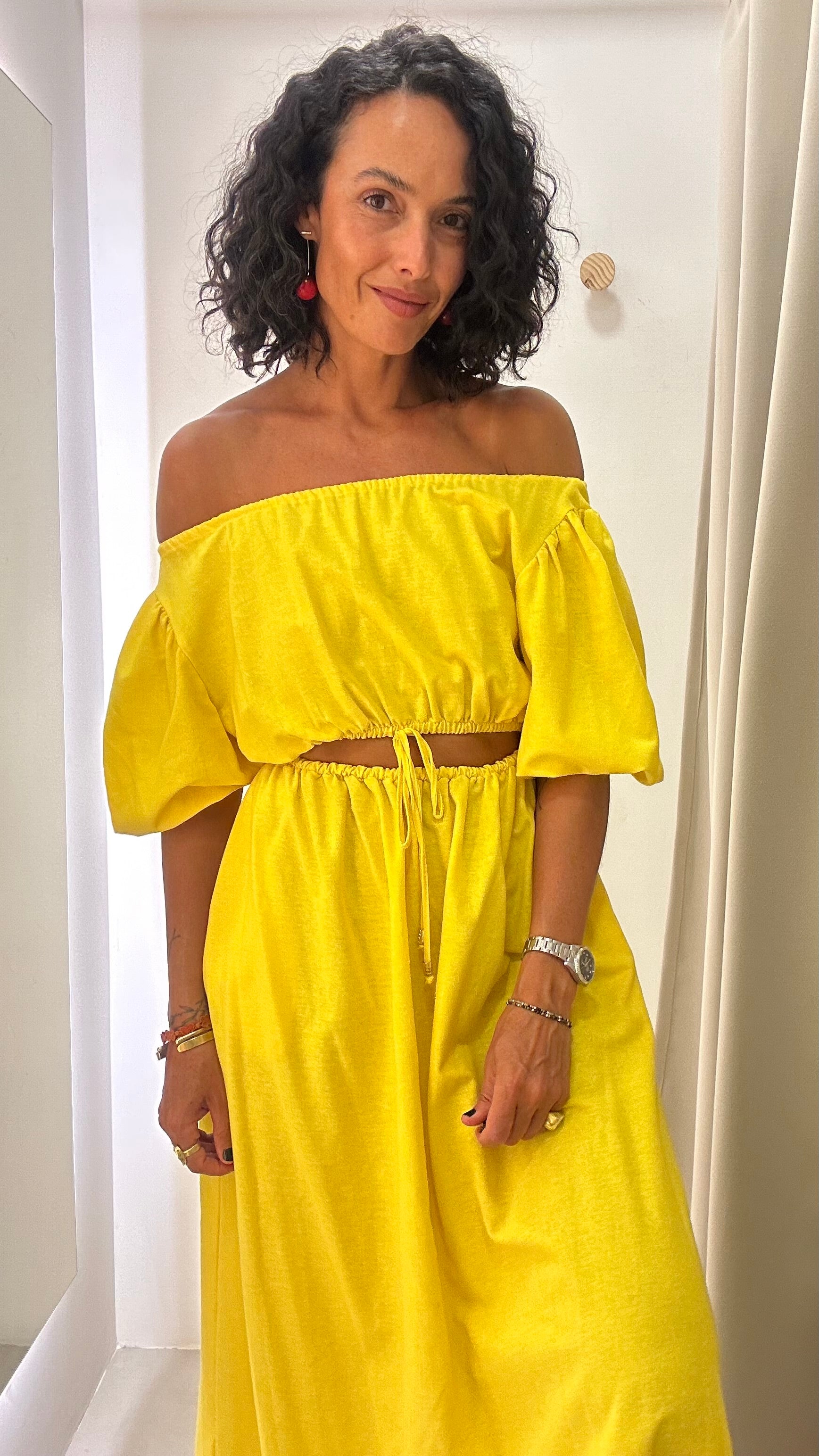 Vestido Evasê Amarelo
