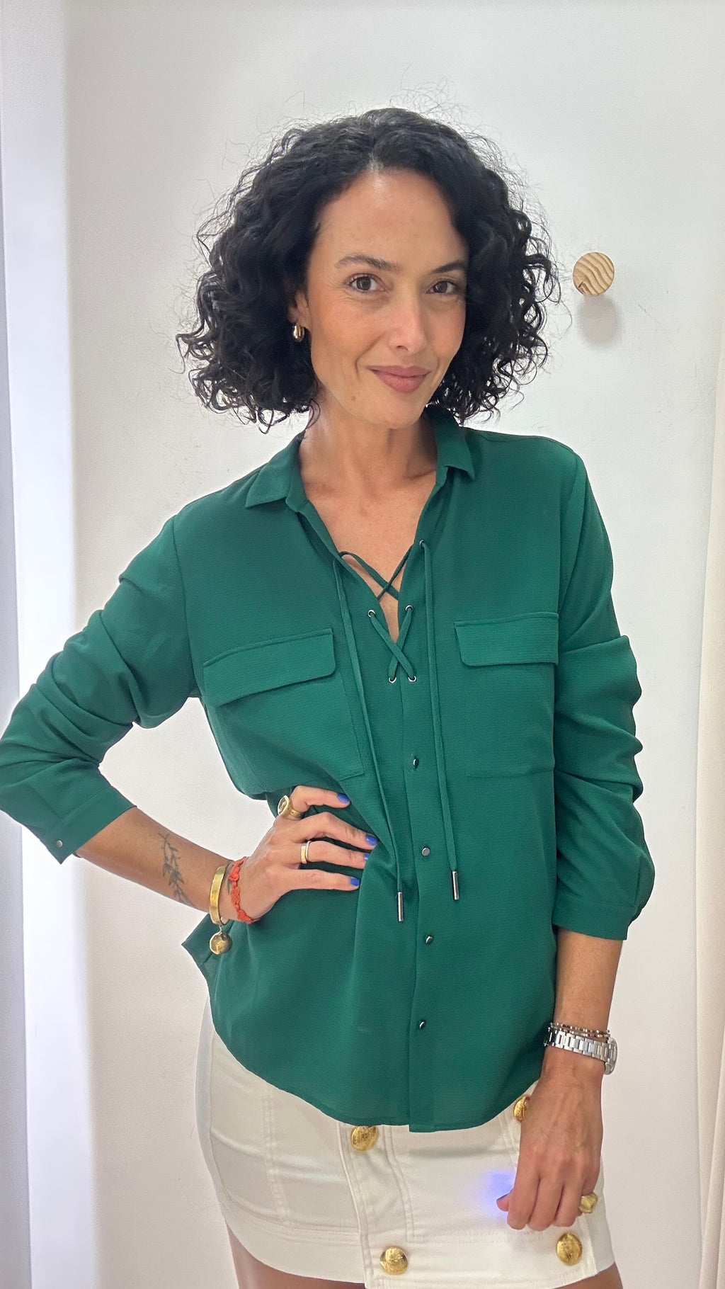 Blusa Verde Shoulder