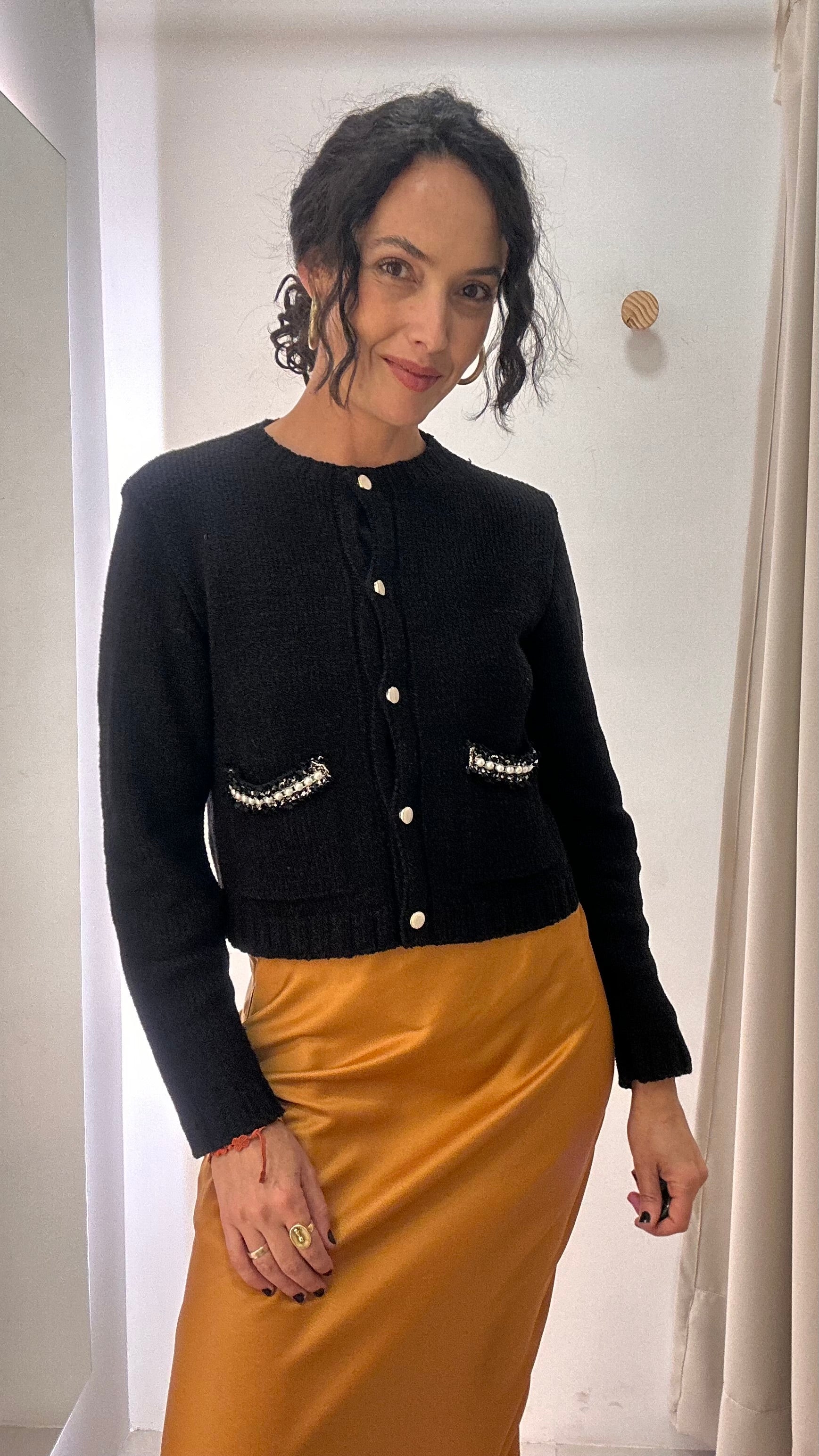 Casaco Tricot Preto