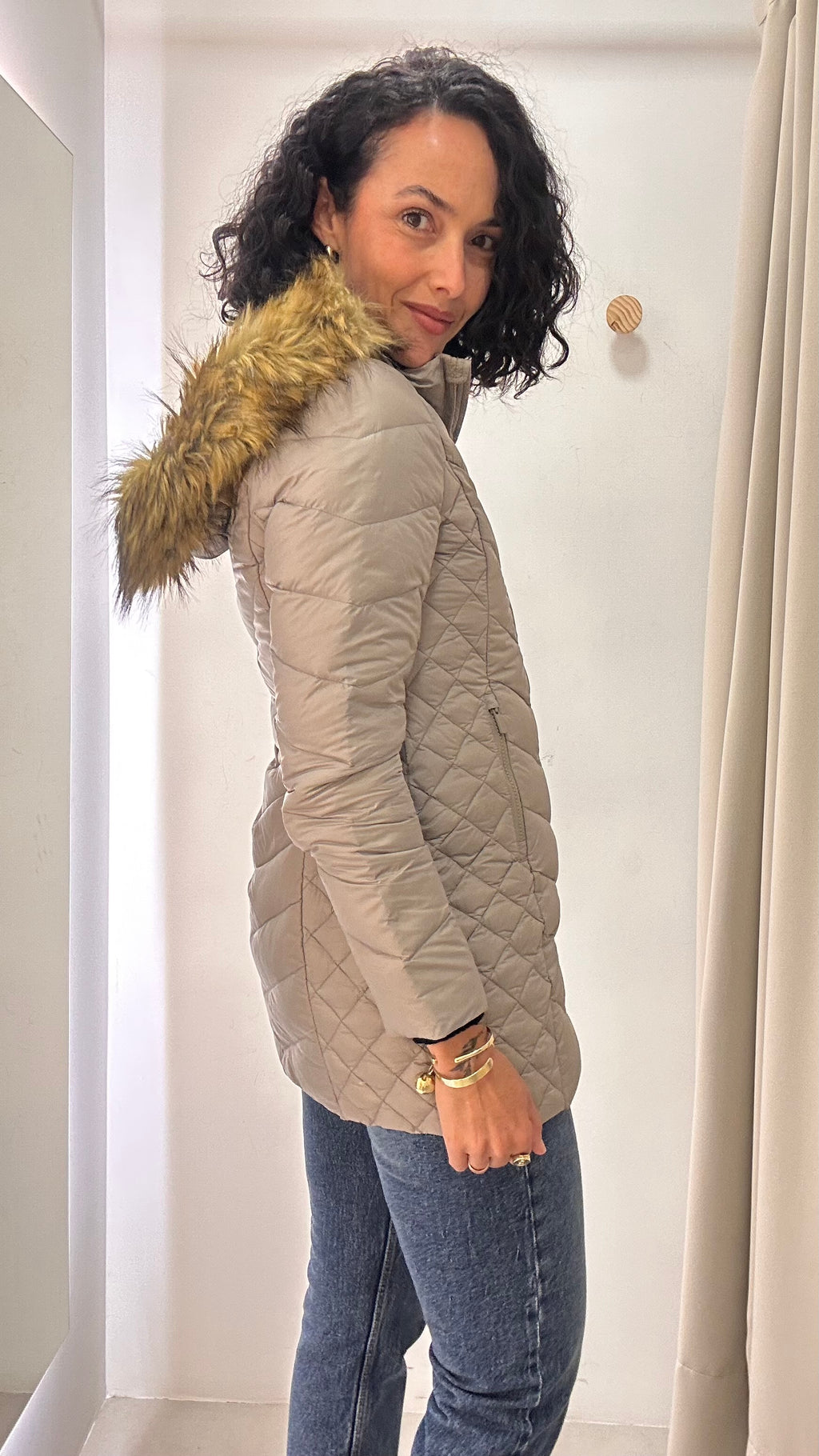 Casaco Puffer Bege