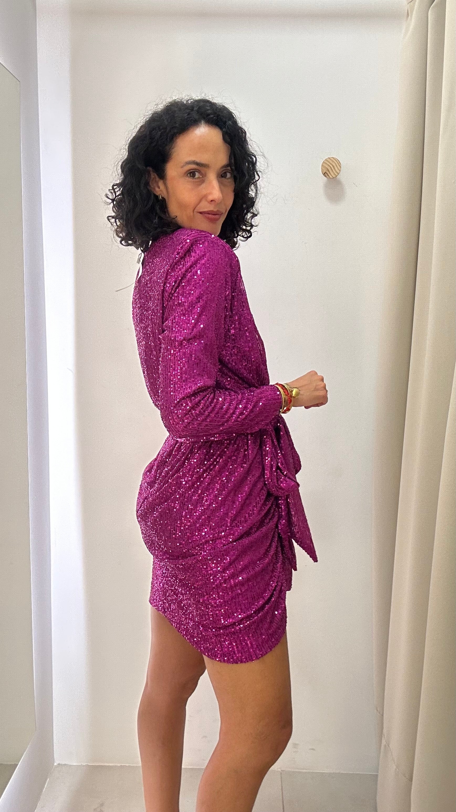 Vestido em Paetê Rosa