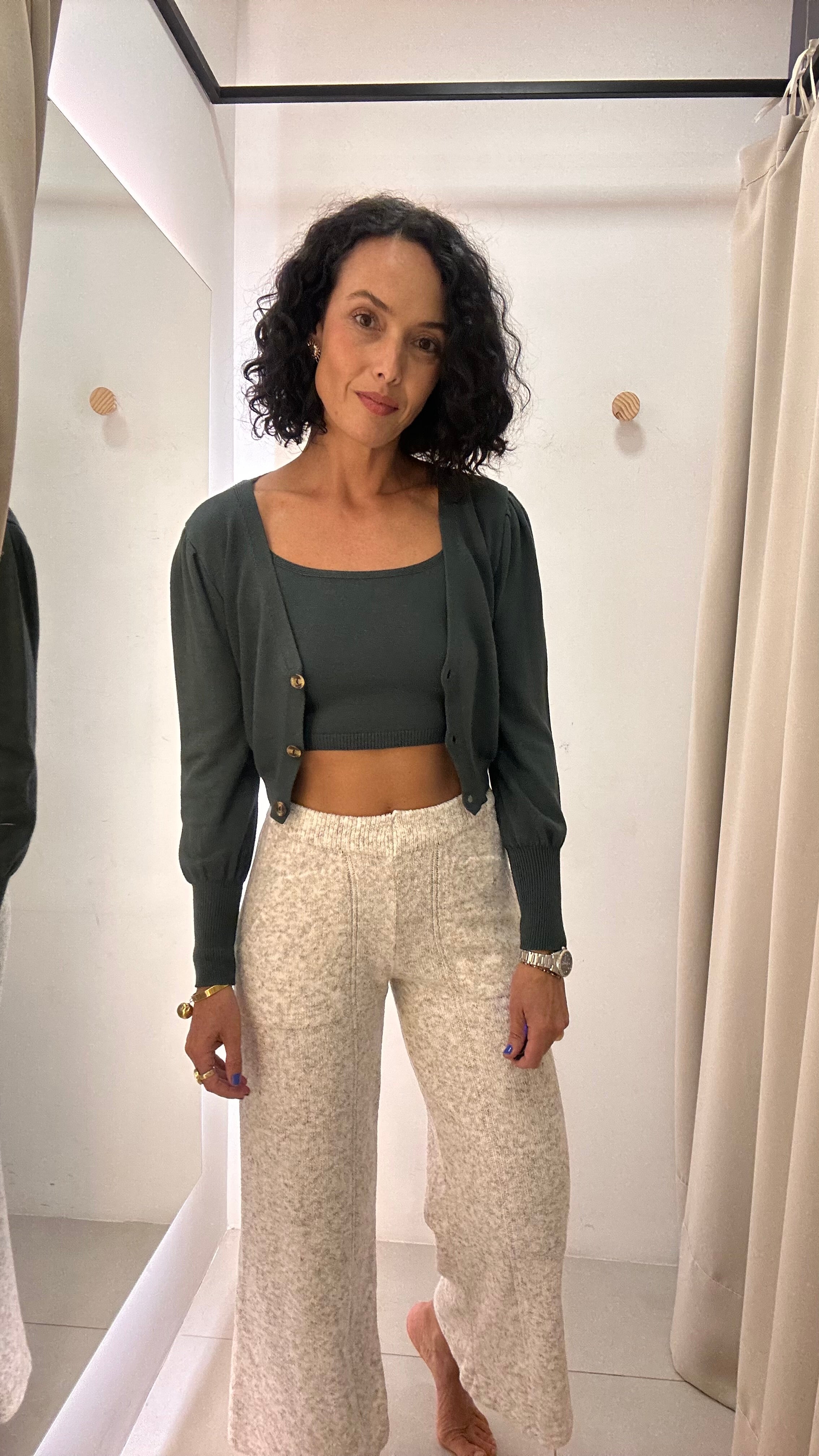 Calça tricot Cinza