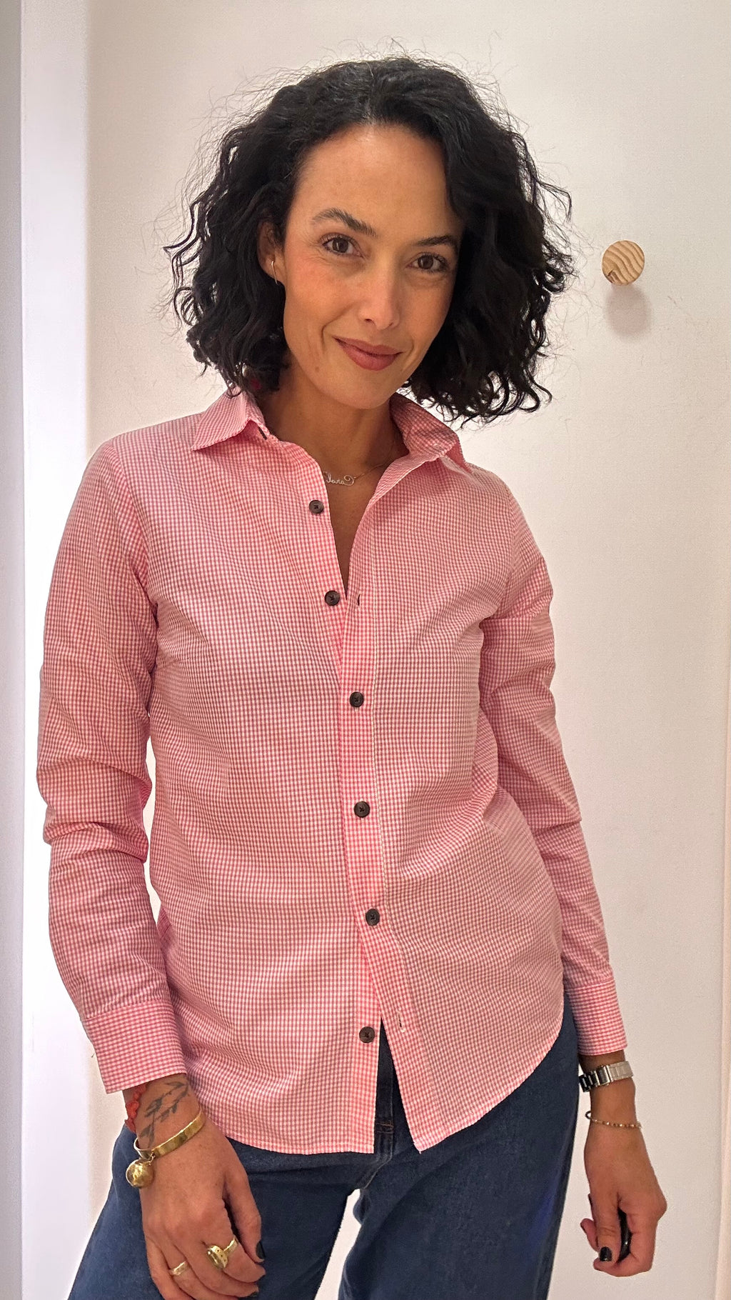 Camisa Xadrez Rosa