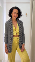 Cardigan cinza alongado Biamar